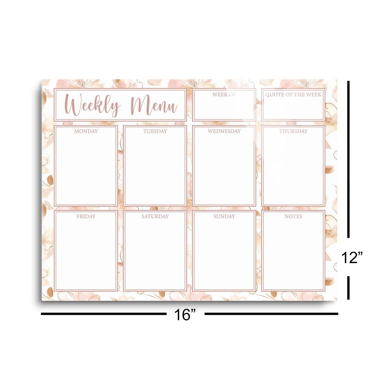 Weekly Menu Painted Floral