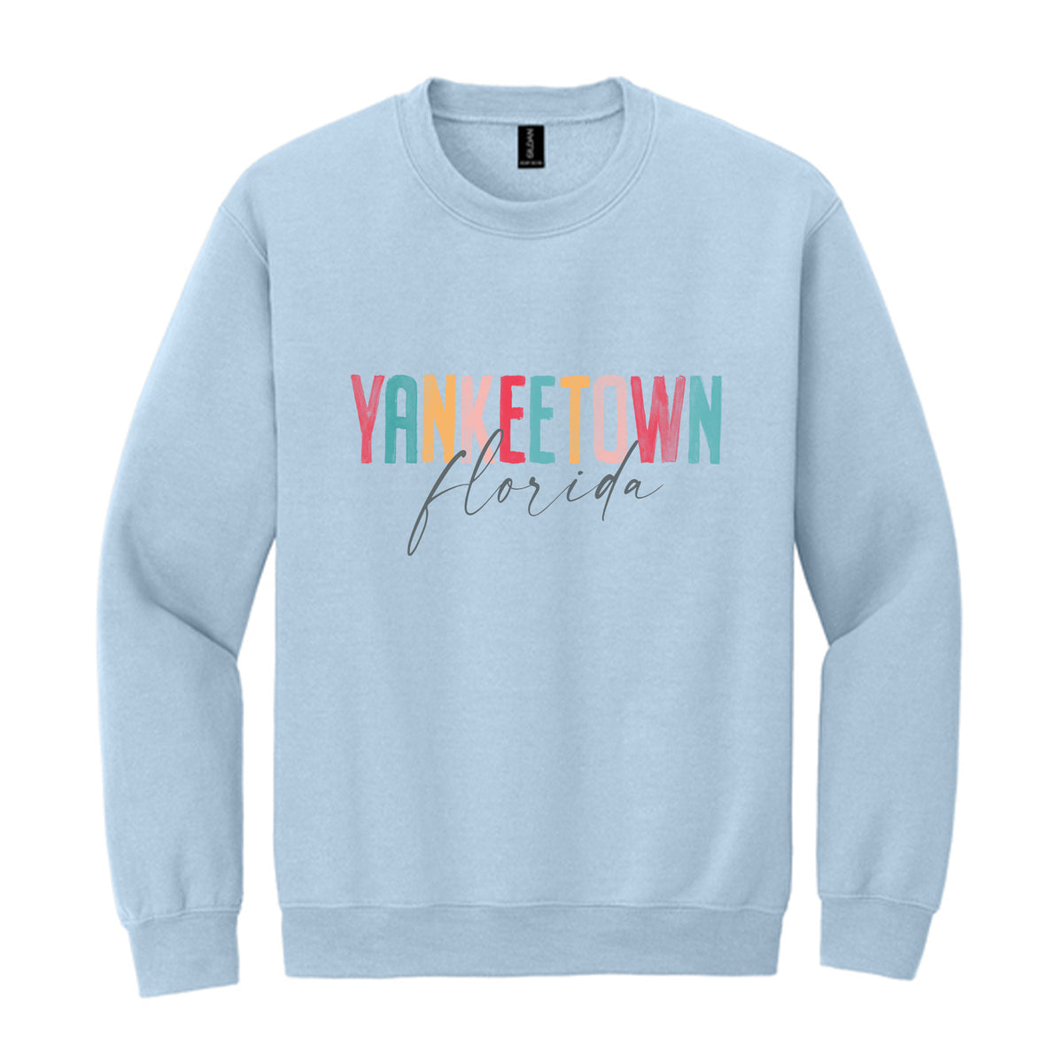 Gildan Sweatshirt Light Blue-Watercolor City | Custom | Personalize
