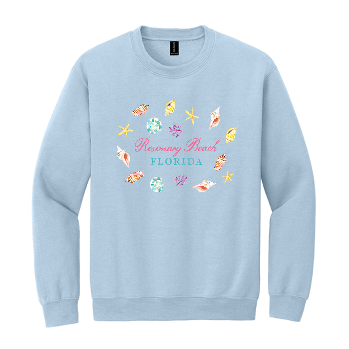 Gildan Sweatshirt Light Blue-Shells & Shoreline | Custom | Personalize