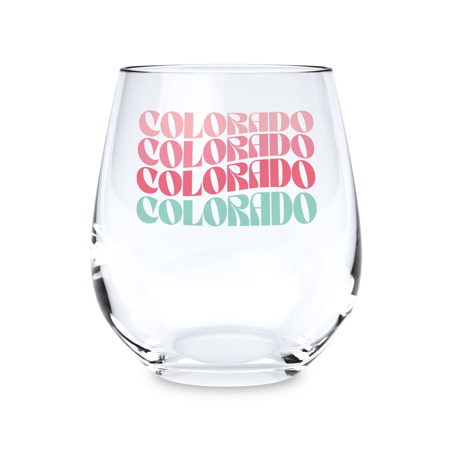 Colorado Stemless Wine Glass Retro Wave