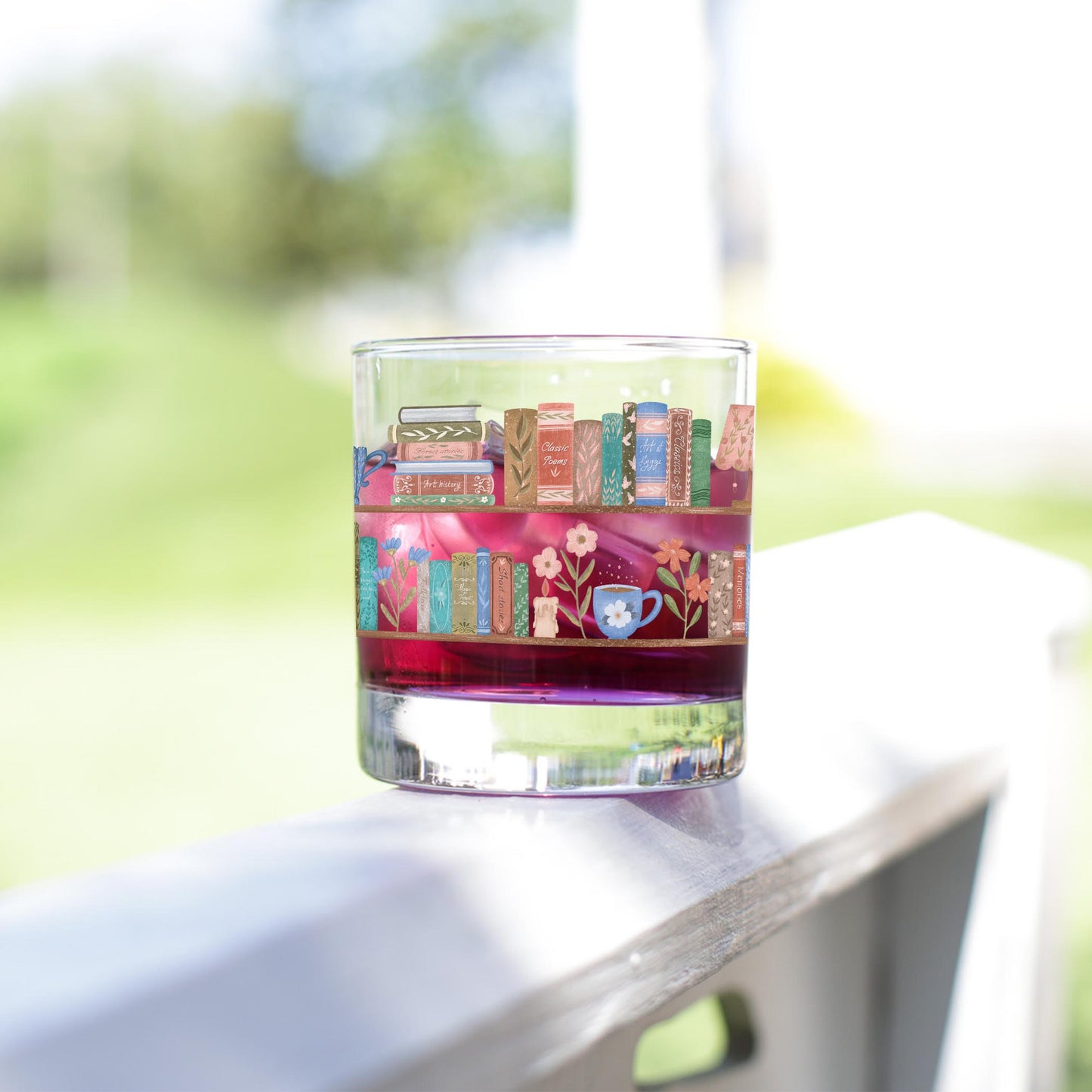 11oz Bourbon Glass-Pretty Little Chapters Book Shelves -4