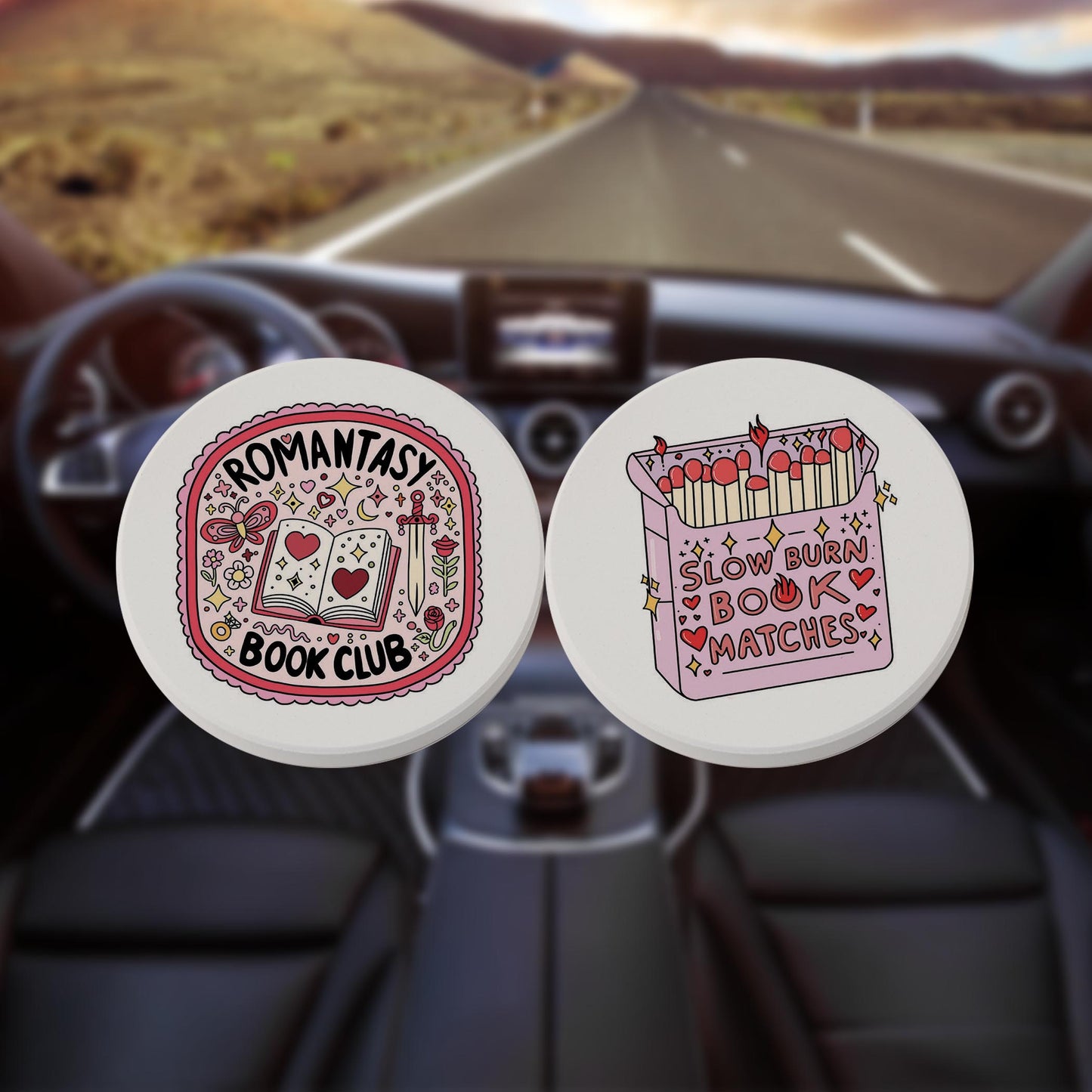 Car Coaster 2-Pack Kalia Lane-Romantasy Book Club & Slow Burn -8