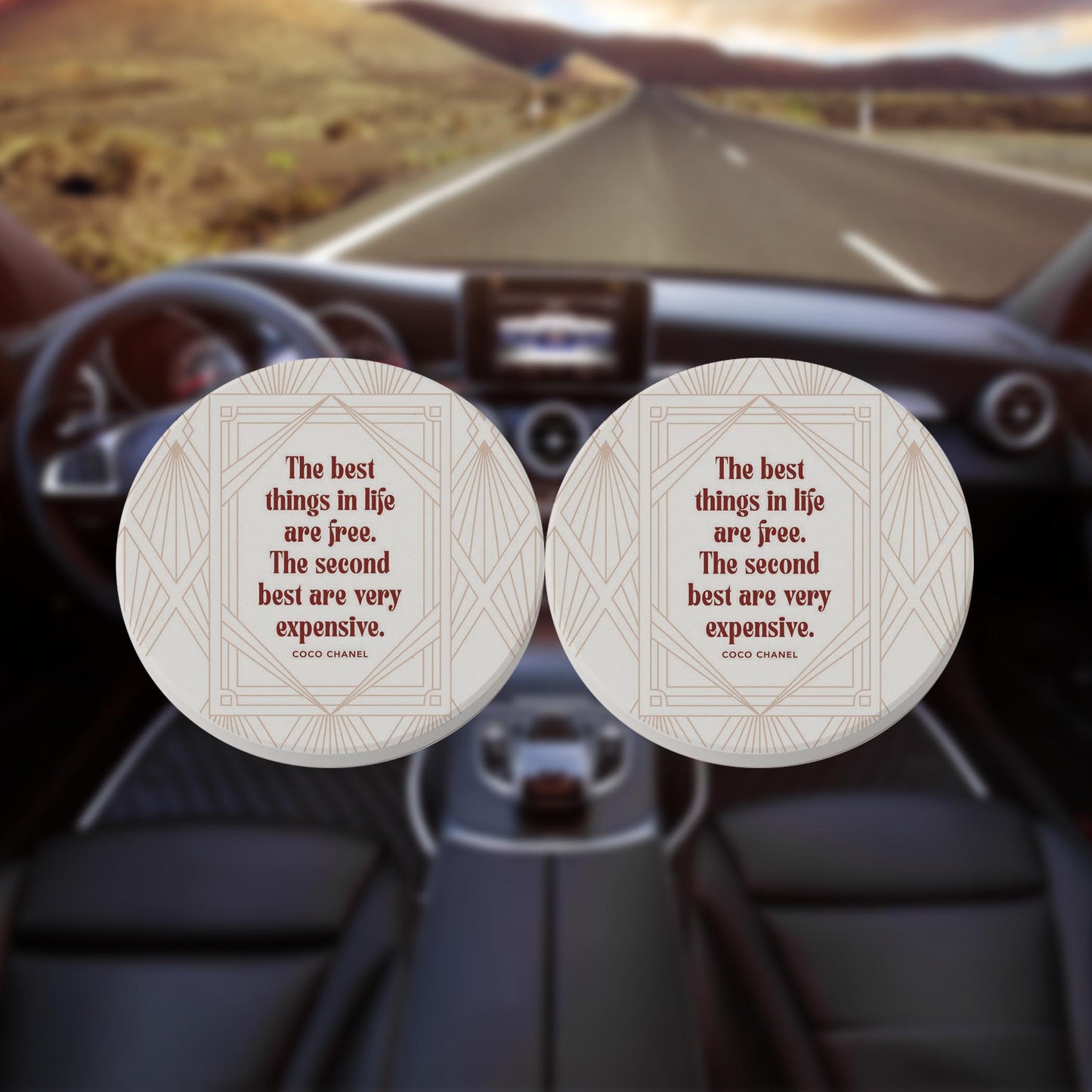 Car Coaster 2-Pack Kalia Lane-Art Deco The Best Things In life -8