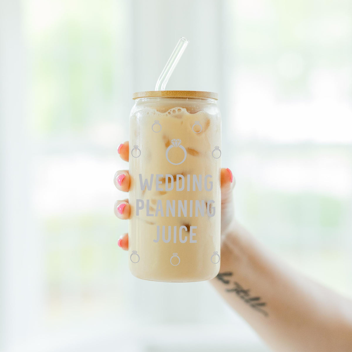16oz Cold Brew Glass-Wedding Planning Juice -7