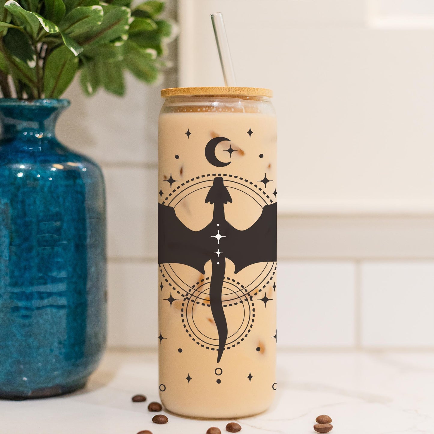 24oz Cold Brew Glass-Dragon Moon -4
