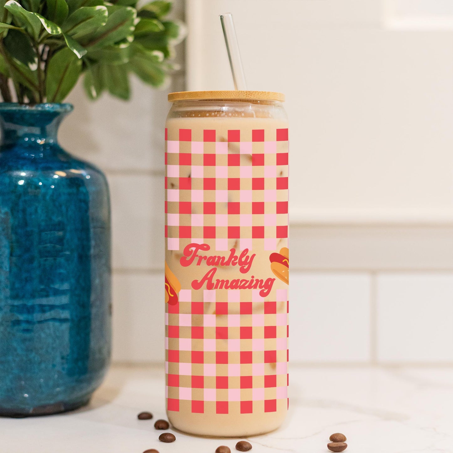 24oz Cold Brew Glass-Hot Dogs Frankly Amazing -4
