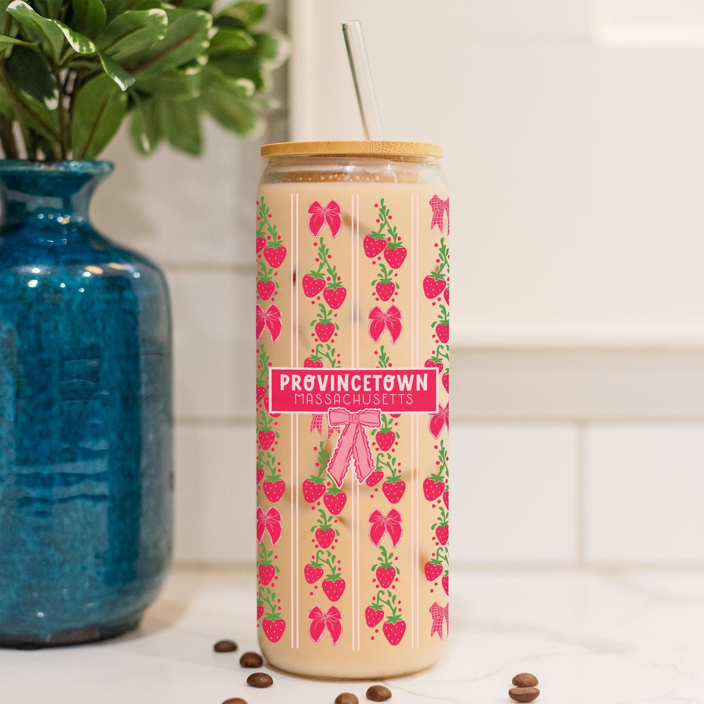 24oz Cold Brew Glass-Love+Local Strawberry Parlor -4