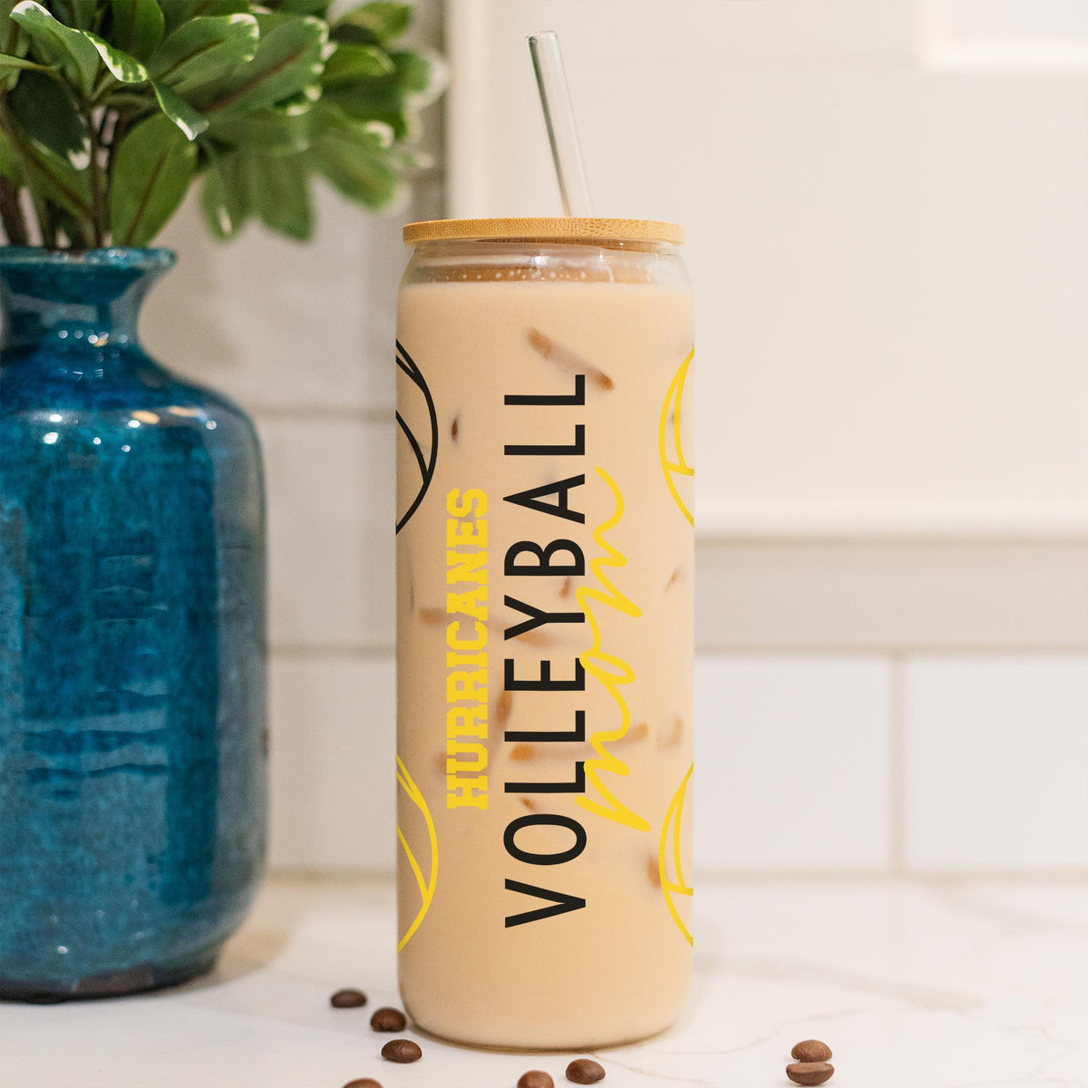 24oz Cold Brew Glass-Custom Volleyball Mom | Your Team -4