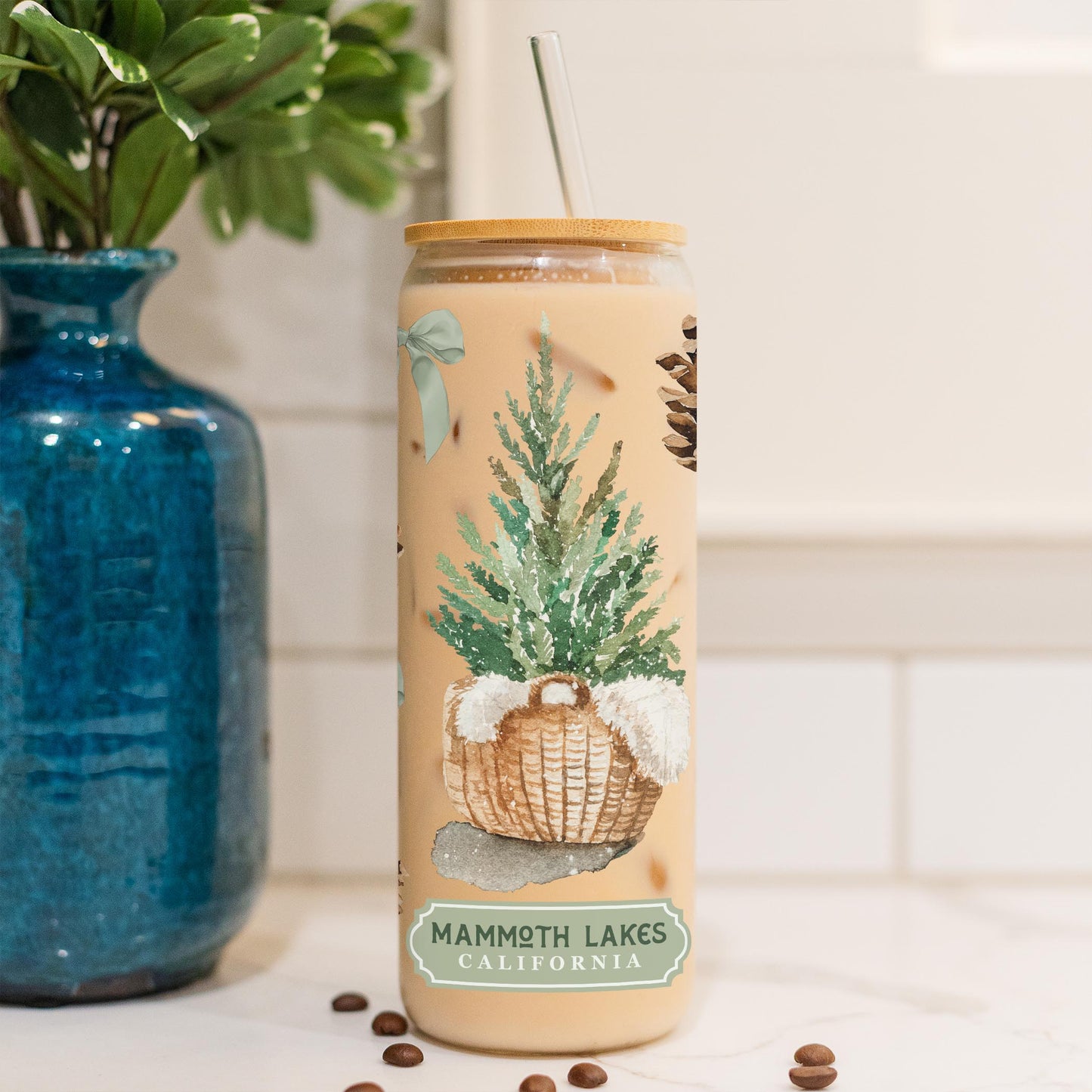24oz Cold Brew Glass-Love+Local Woodland -4