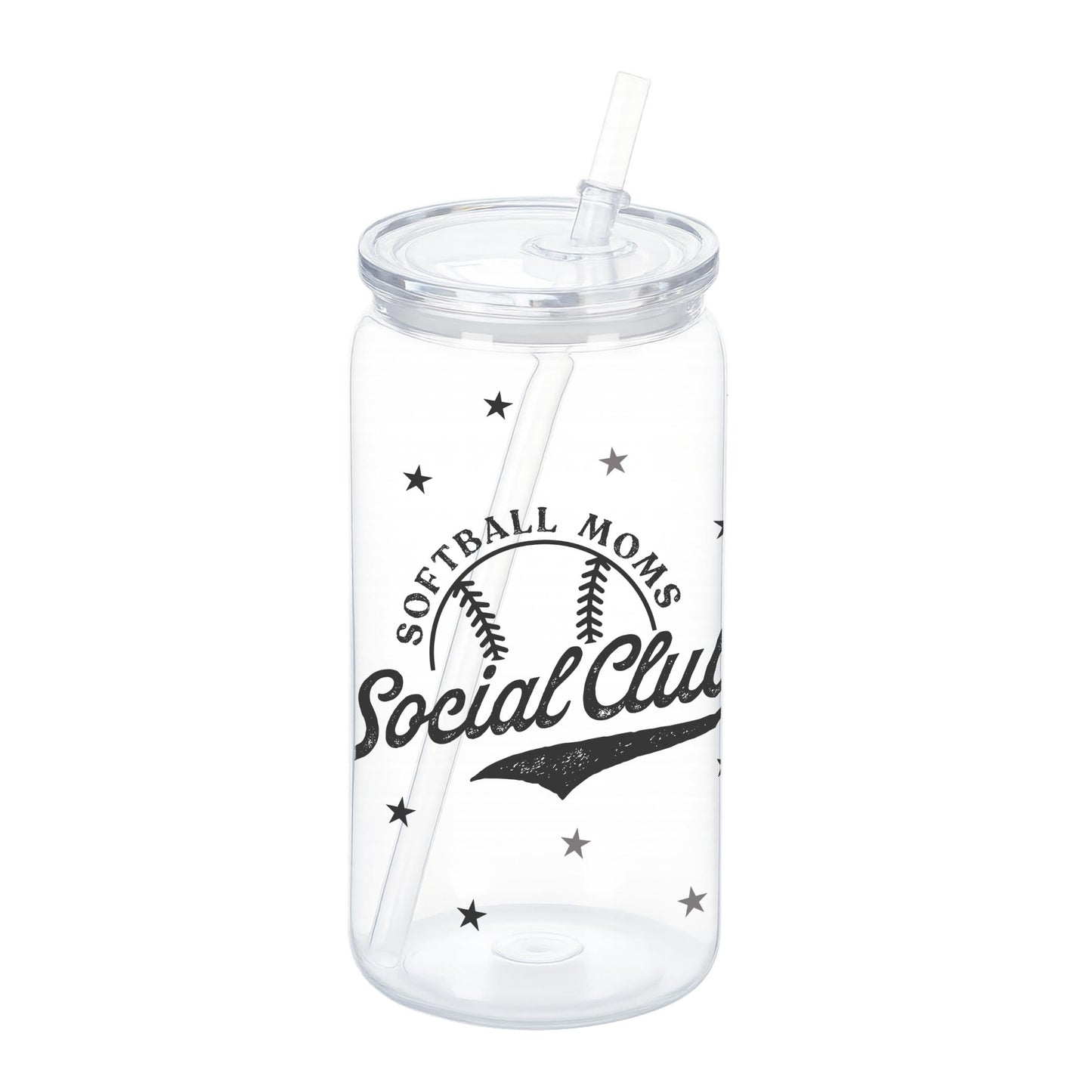 16oz Acrylic Plastic Tumbler-Softball Moms Social Club -0