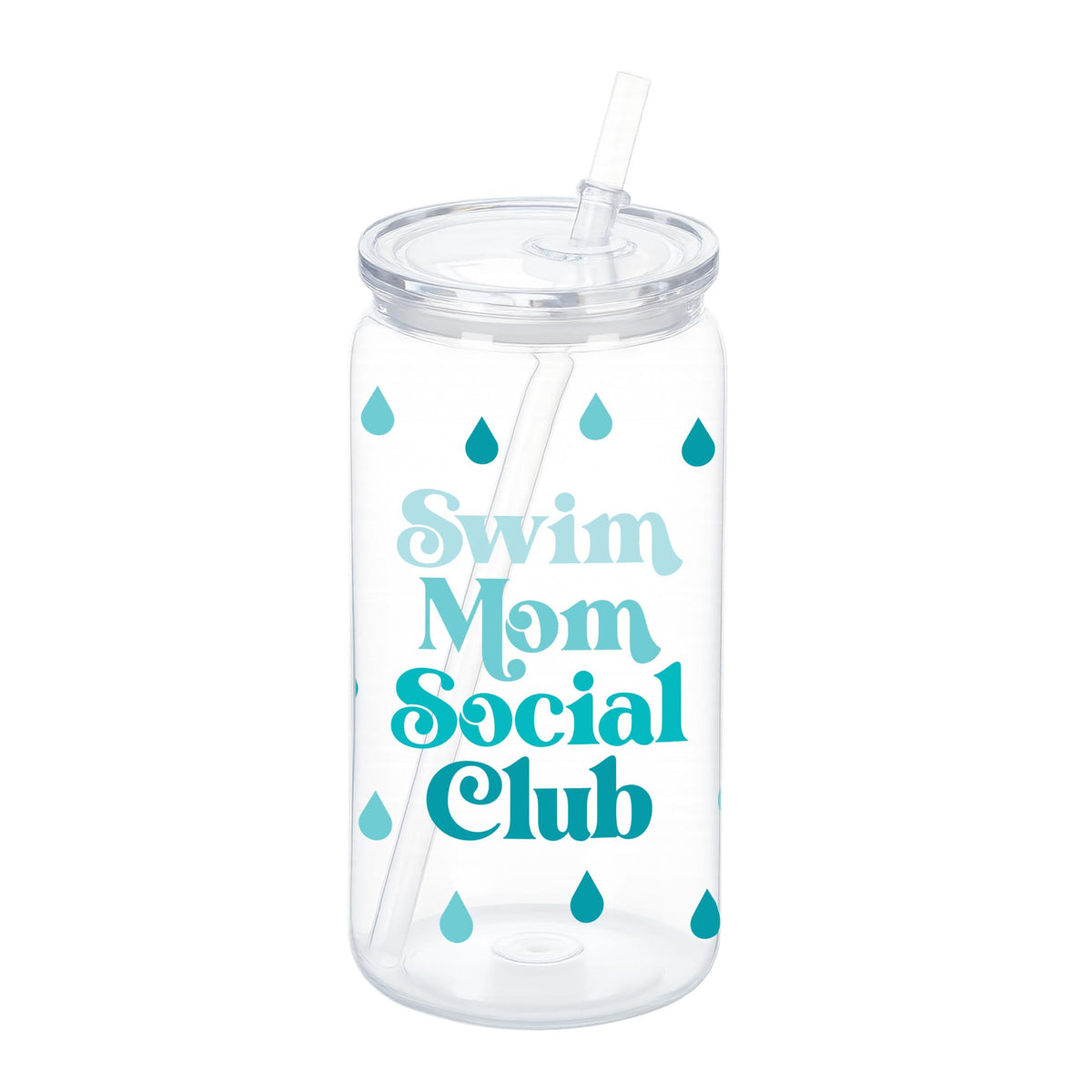 16oz Acrylic Plastic Tumbler-Swim Mom Social Club -0