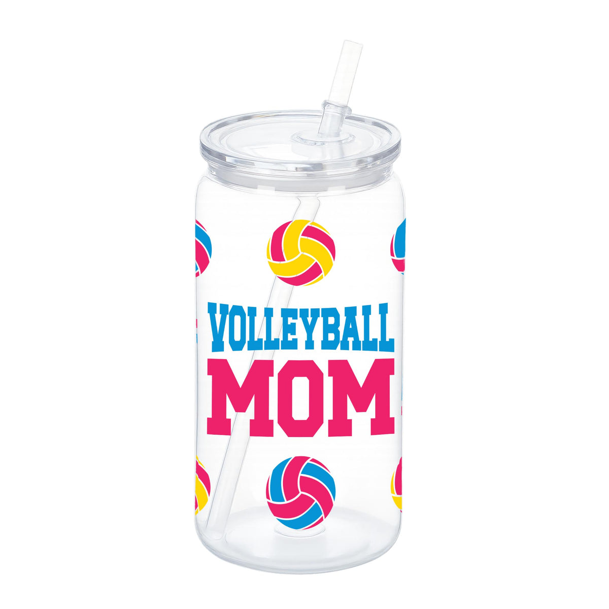 16oz Acrylic Plastic Tumbler-Volleyball Mom -0