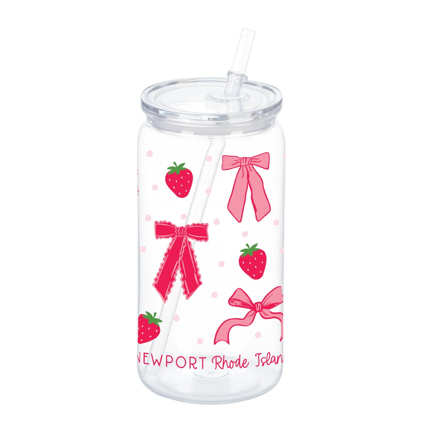 16oz Acrylic Plastic Tumbler-Love+Local Strawberry Parlor -0