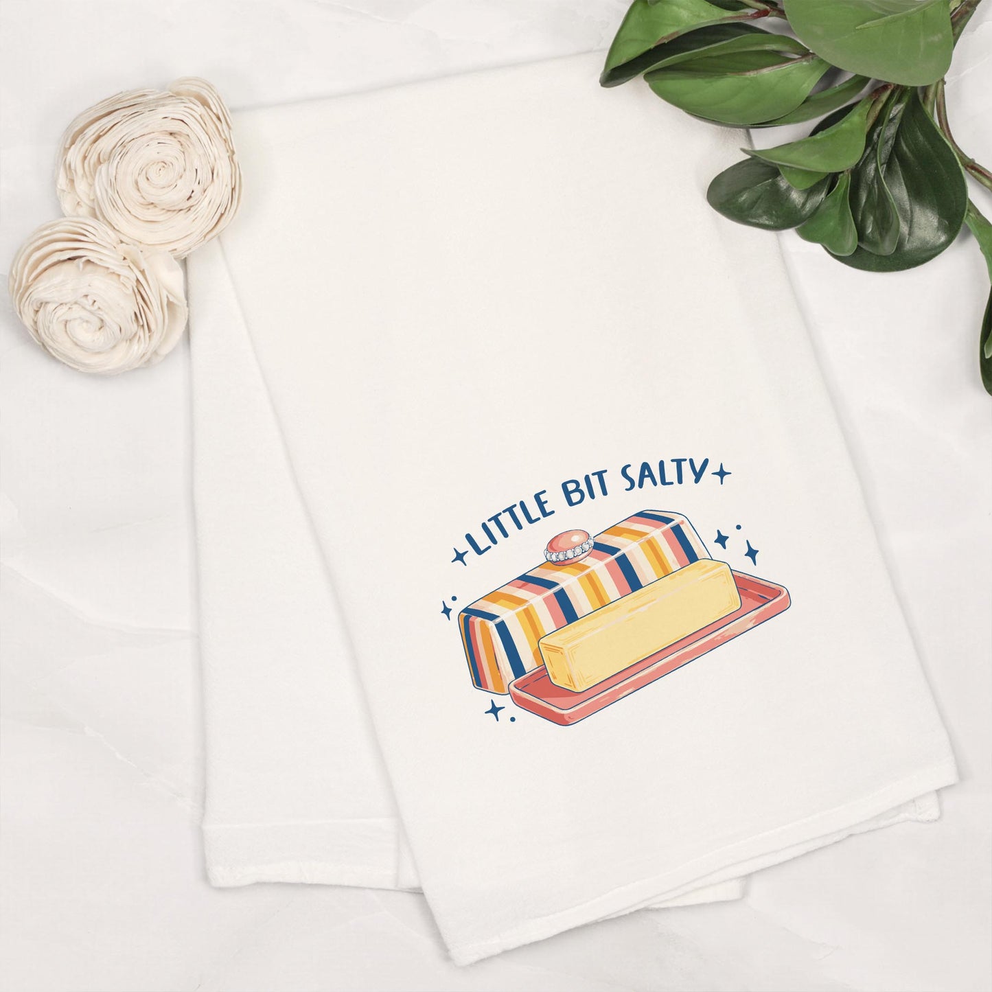 Cotton Tea Towel White-Butter Little Bit Salty -6