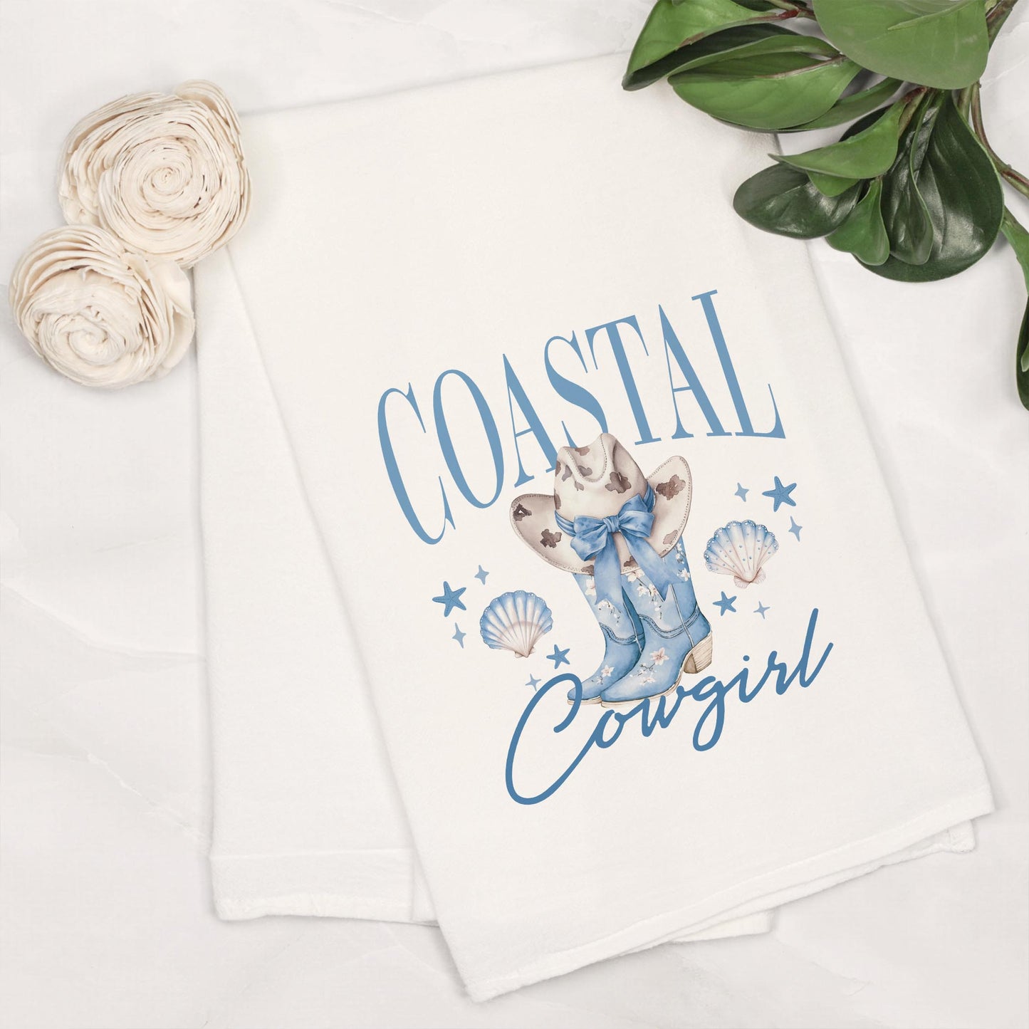 Cotton Tea Towel White-Coastal Cowgirl 2 -6