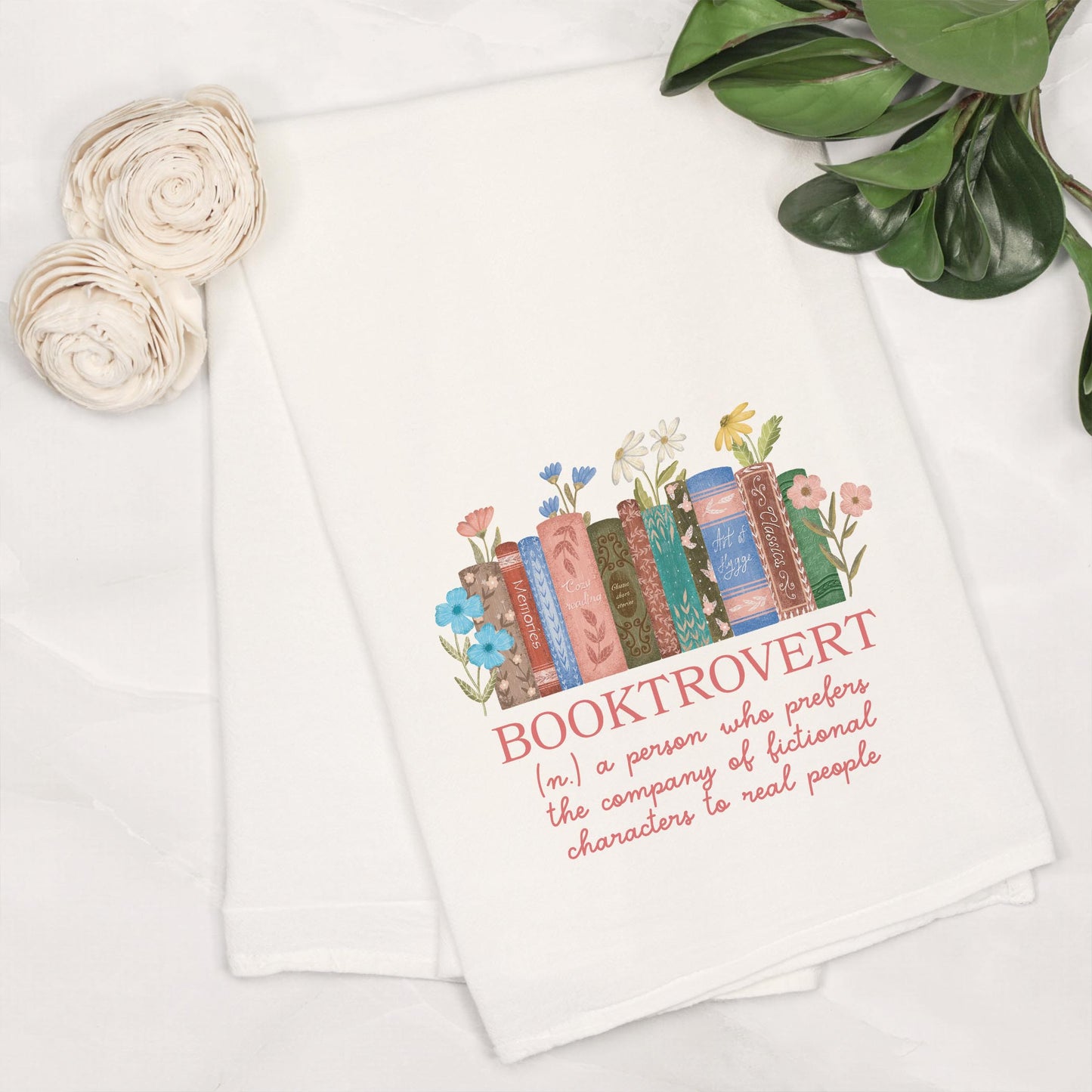 Cotton Tea Towel White-Pretty Little Chapters Booktrovert Definition -6