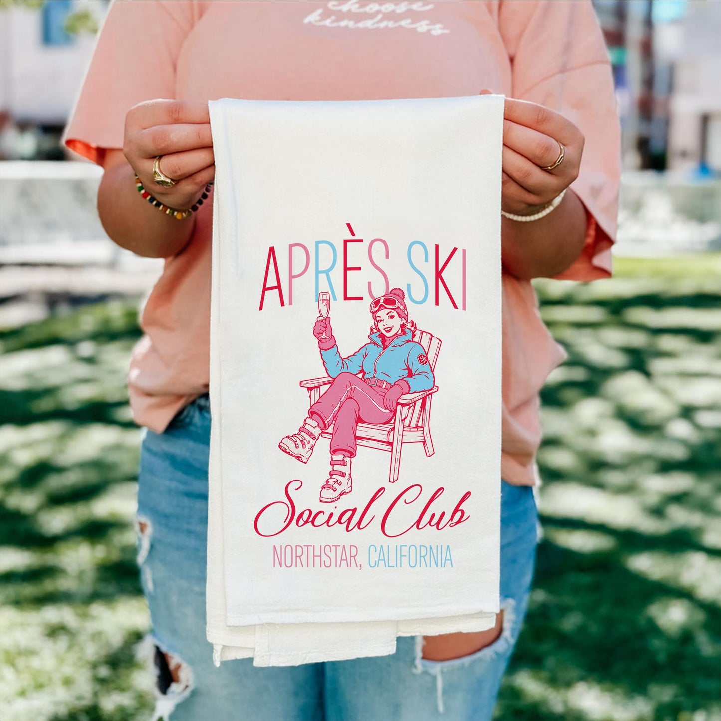 Cotton Tea Towel White-Love+Local Après Ski Social Club -4