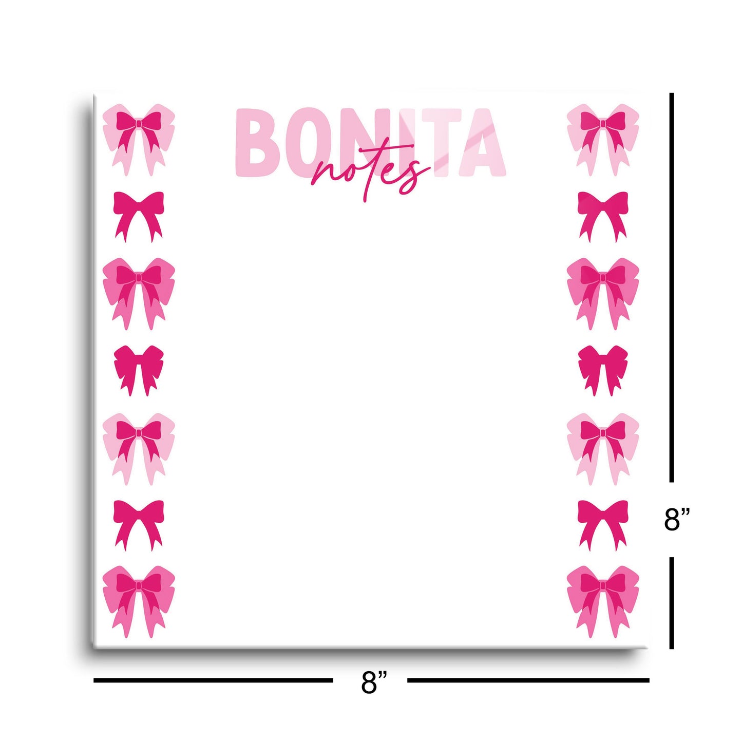 8x8 Glass Dry Erase-Bonita Bows -8