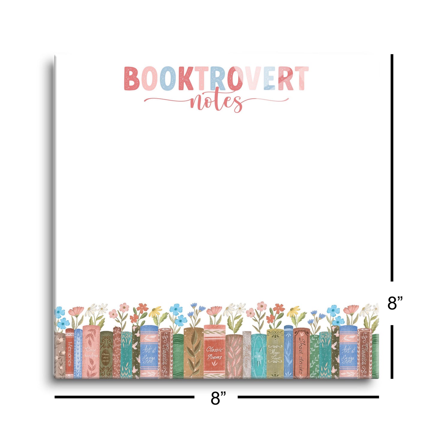 8x8 Glass Dry Erase-Pretty Little Chapters Booktrovert Notes -8