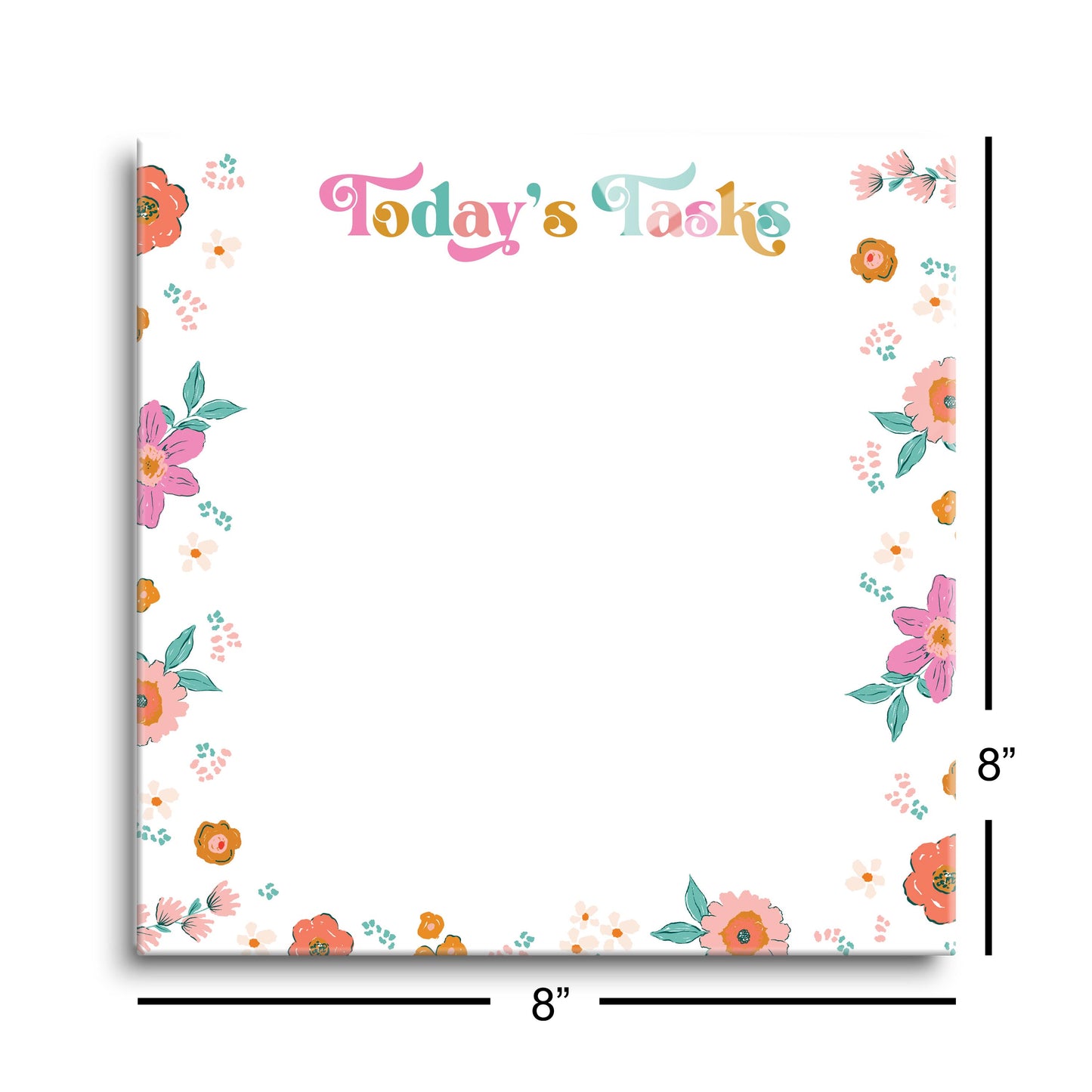 8x8 Glass Dry Erase-Kalia Floral Today's Tasks