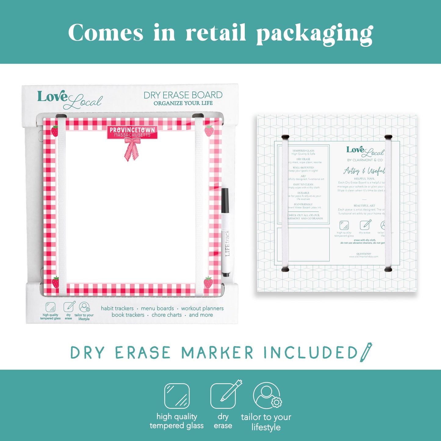 8x8 Glass Dry Erase-Love+Local Strawberry Parlor -5