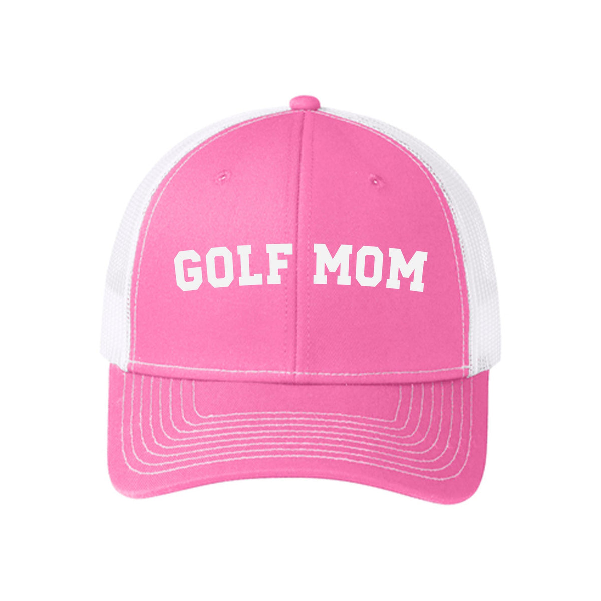 Pink & White Trucker Hat-Golf Mom -0