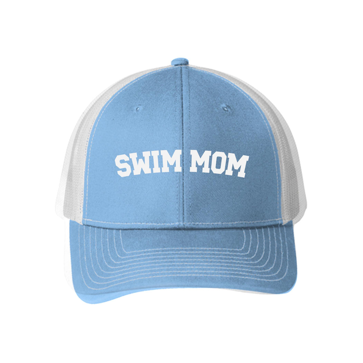 Blue & White Trucker Hat-Swim Mom -0