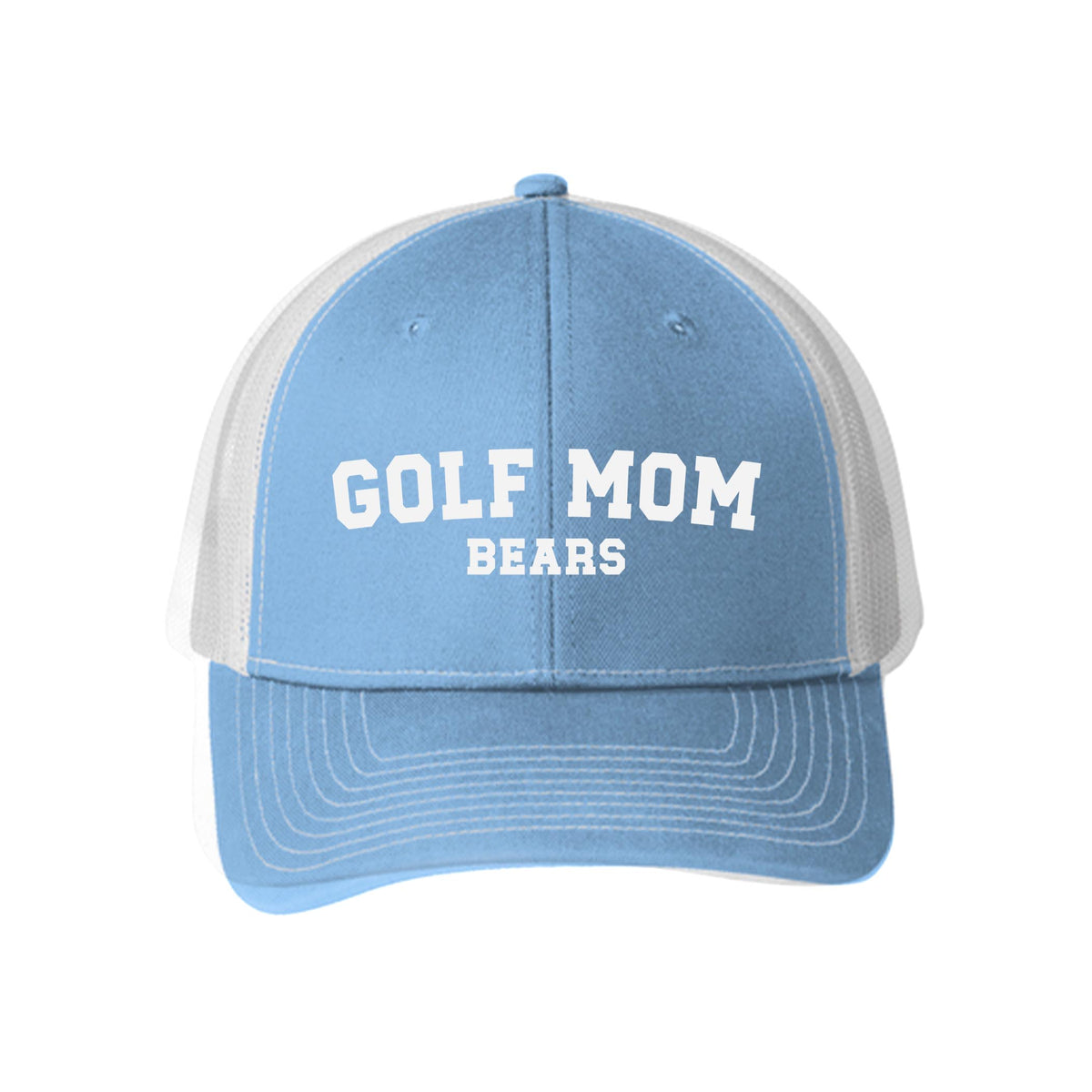 Blue & White Trucker Hat-Custom Golf Mom | Team | Hometown -0