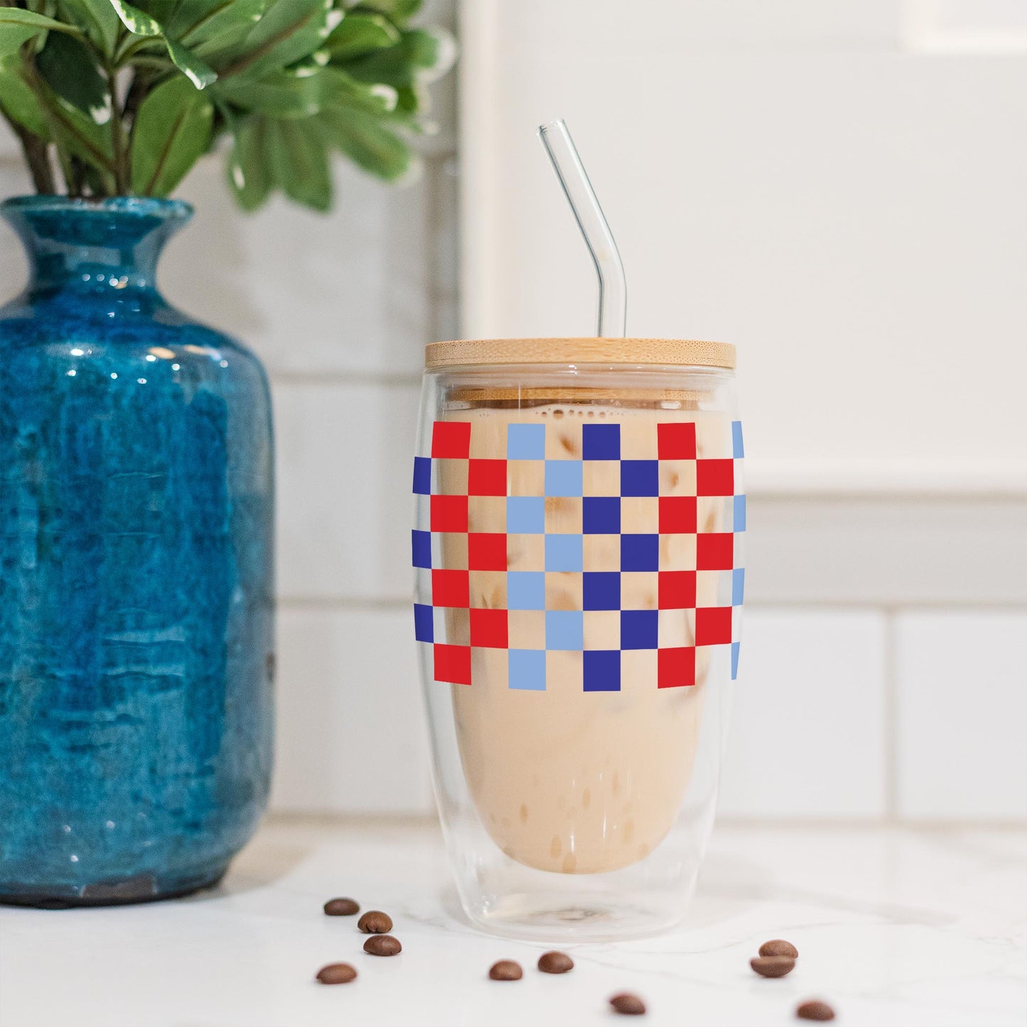 16oz Double Insulated Glass Tumbler-4th of July 250th Anniversary -4
