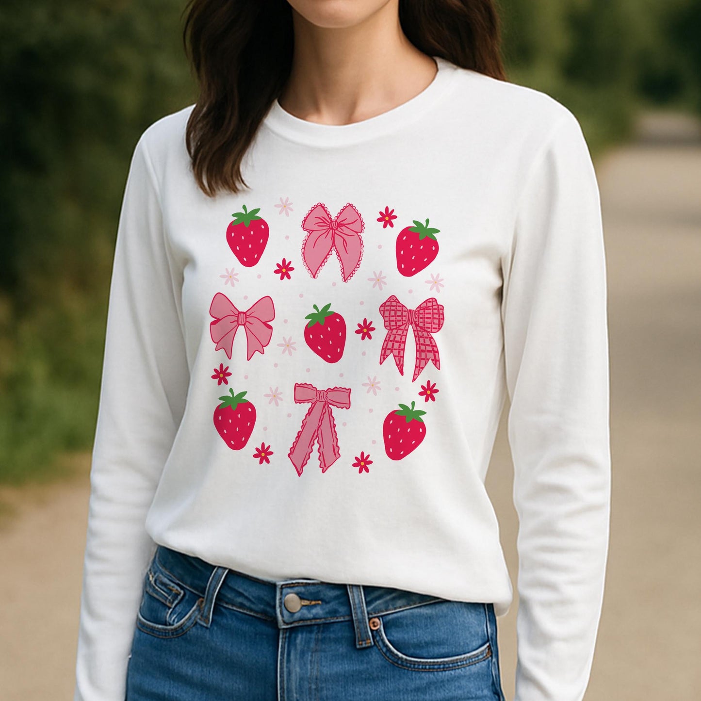 Long Sleeve T-Shirt White-Strawberry Parlor -3