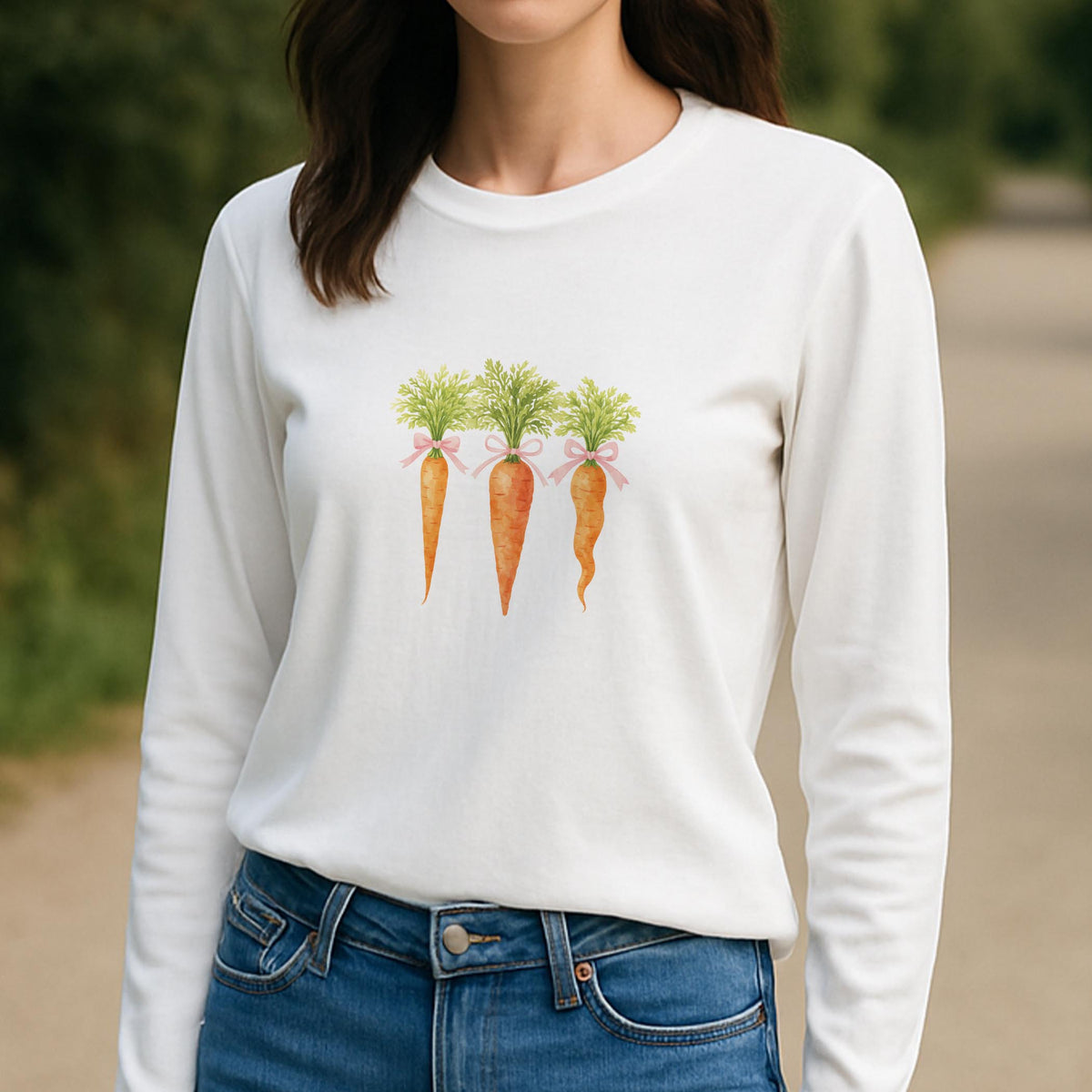 Long Sleeve T-Shirt White-Cottage Easter -3