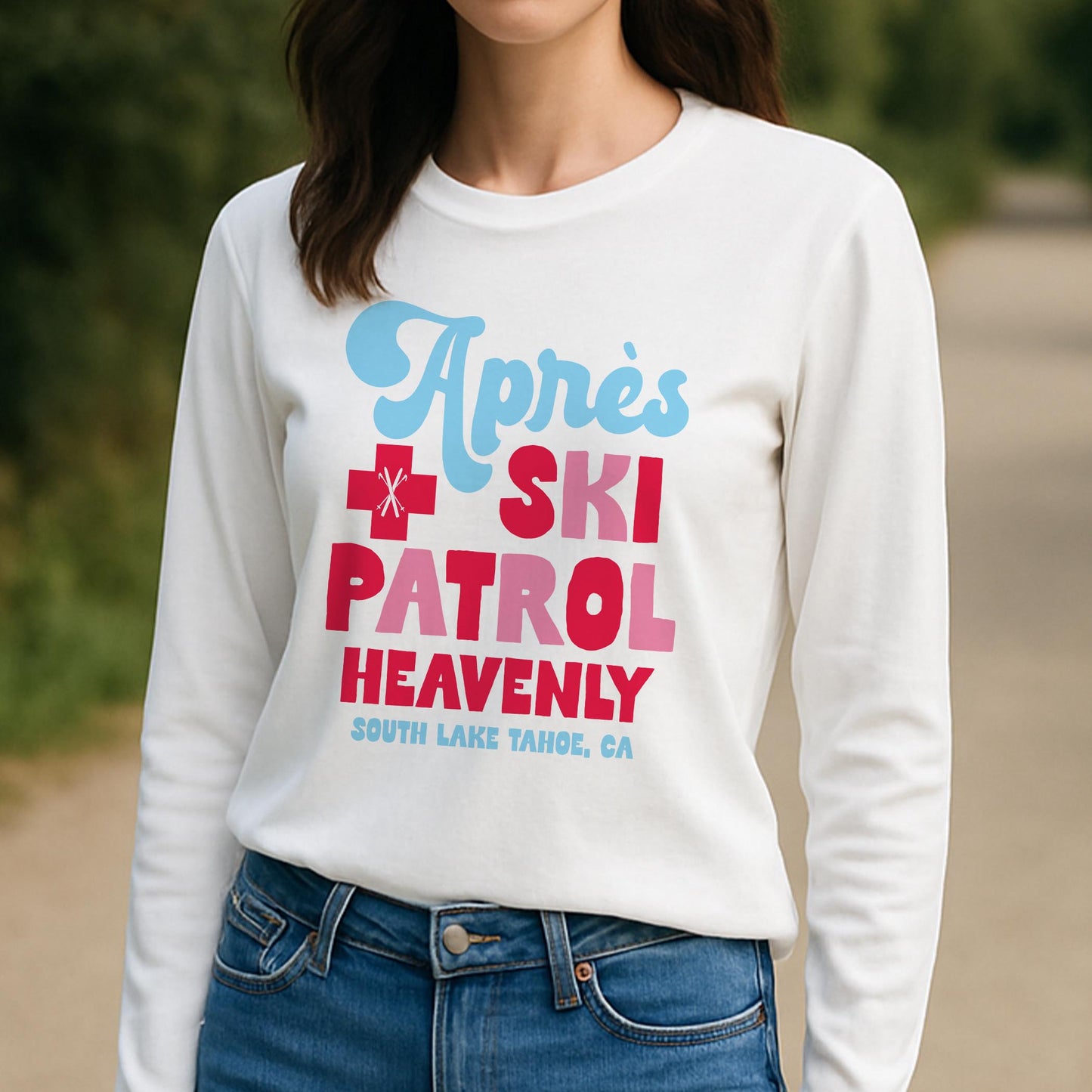 Long Sleeve T-Shirt White-Love+Local Après Ski Patrol -3