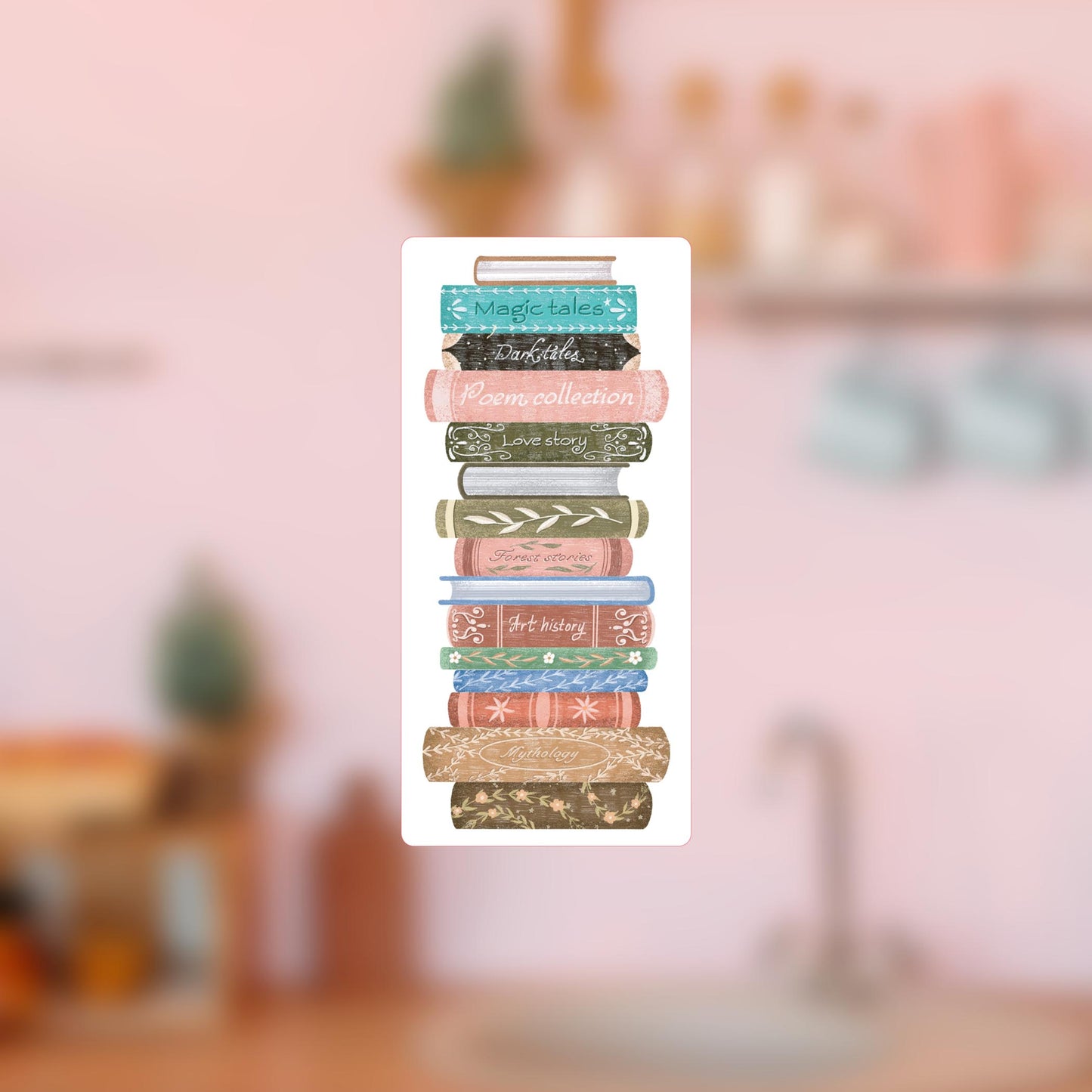 Vinyl Magnet-Pretty Little Chapters Book Stack -4
