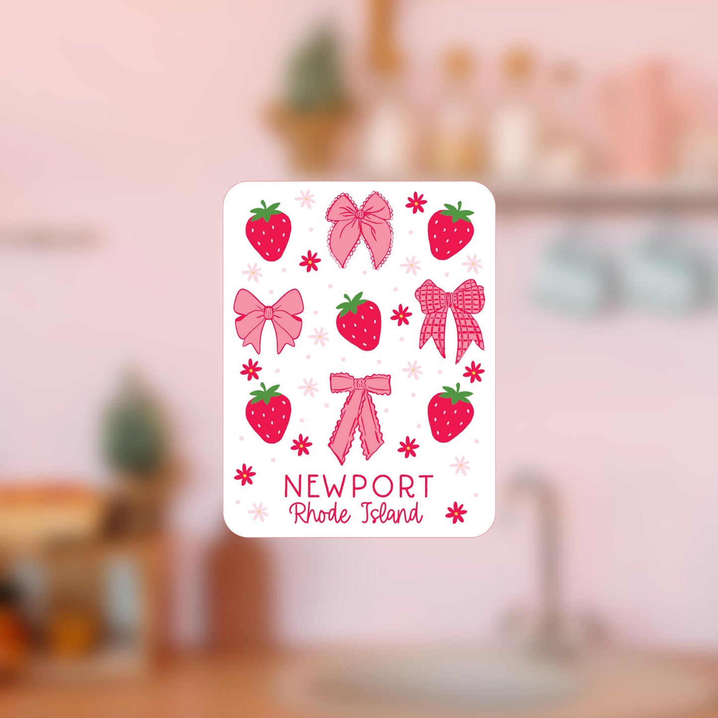Vinyl Magnet-Love+Local Strawberry Parlor -4
