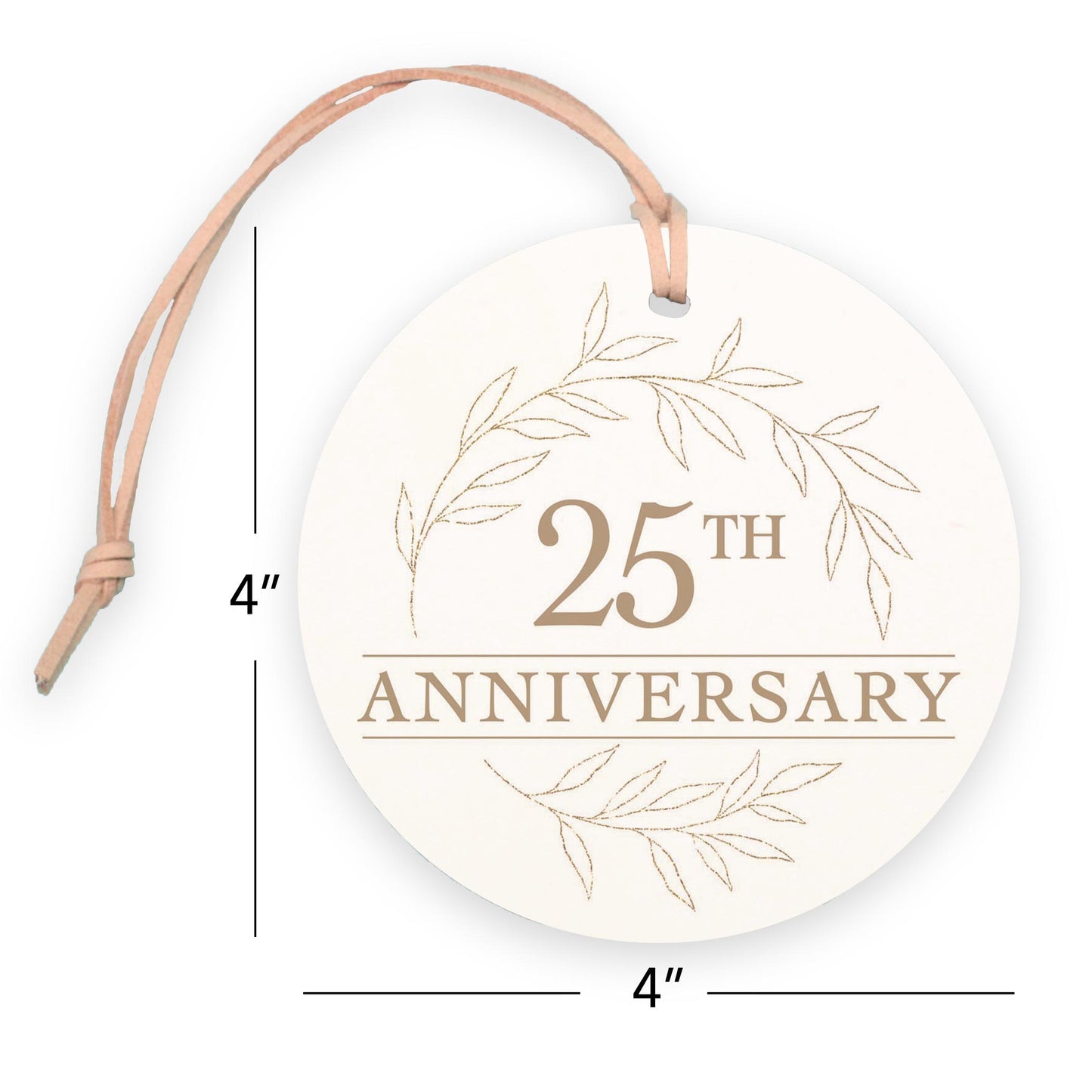 4" Round Ornament-25th Anniversary Wreath -7