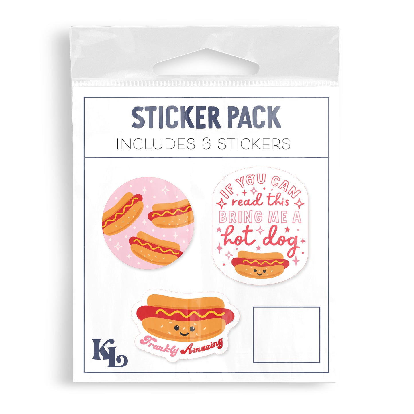 Vinyl Sticker 3-Pack Hot Dogs