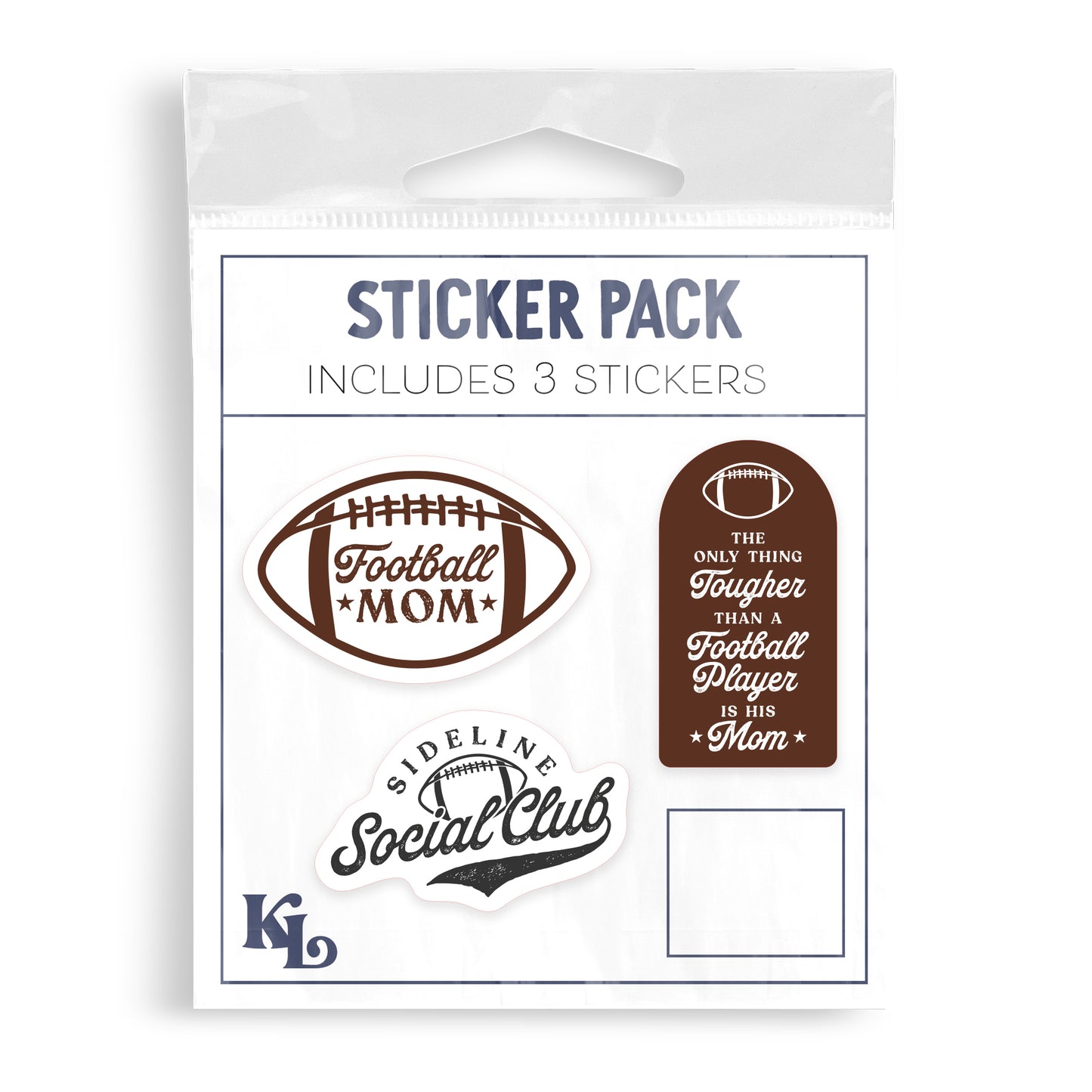 Vinyl Sticker 3-Pack - Football Mom