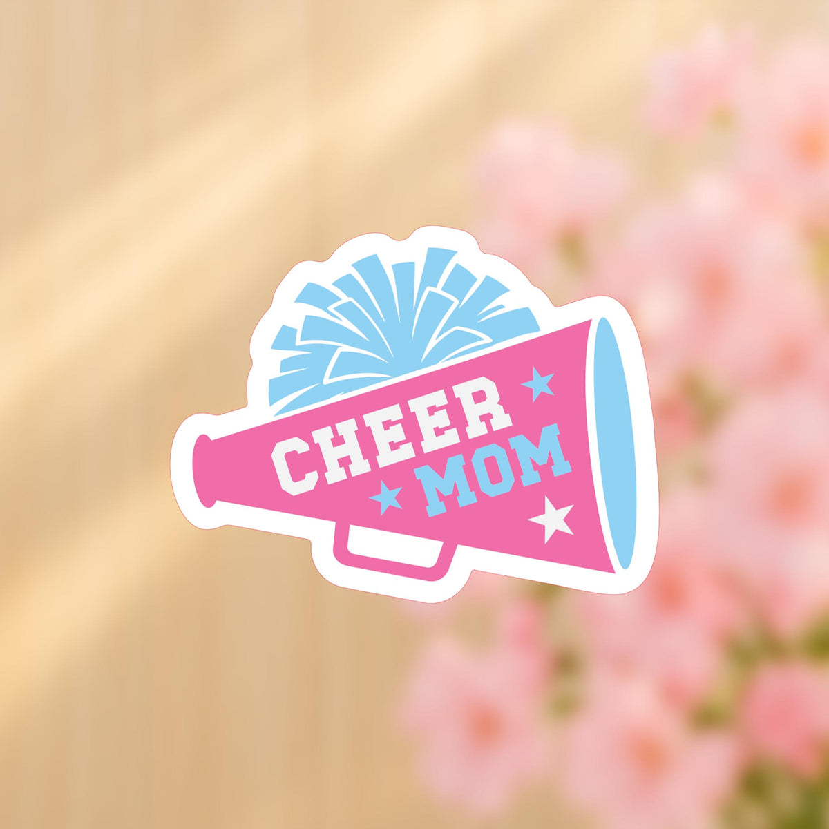 Vinyl Sticker-Cheer Mom Megaphone -4