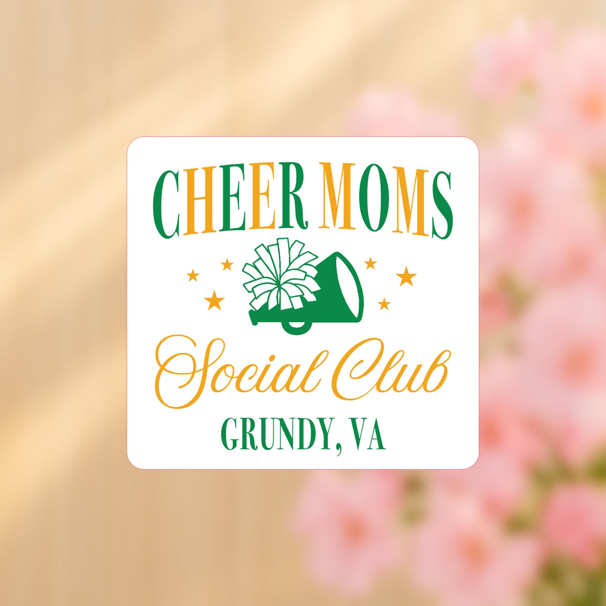 Vinyl Sticker-Custom Cheer Mom Social Club | School Team -4