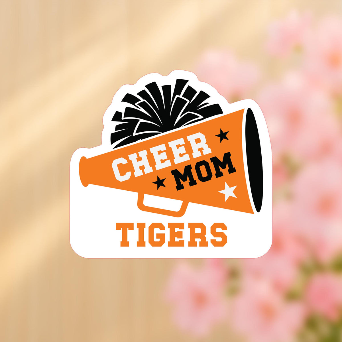 Vinyl Sticker-Custom Cheer Mom Megaphone | School Team -4