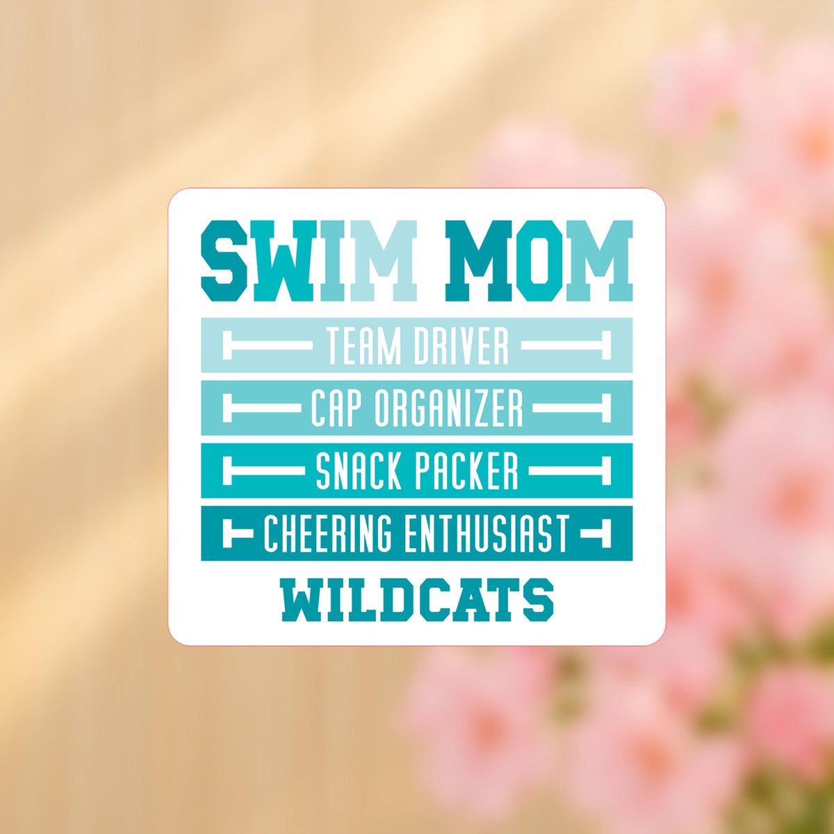 Vinyl Sticker-Swim Mom | School Team | City & State -4