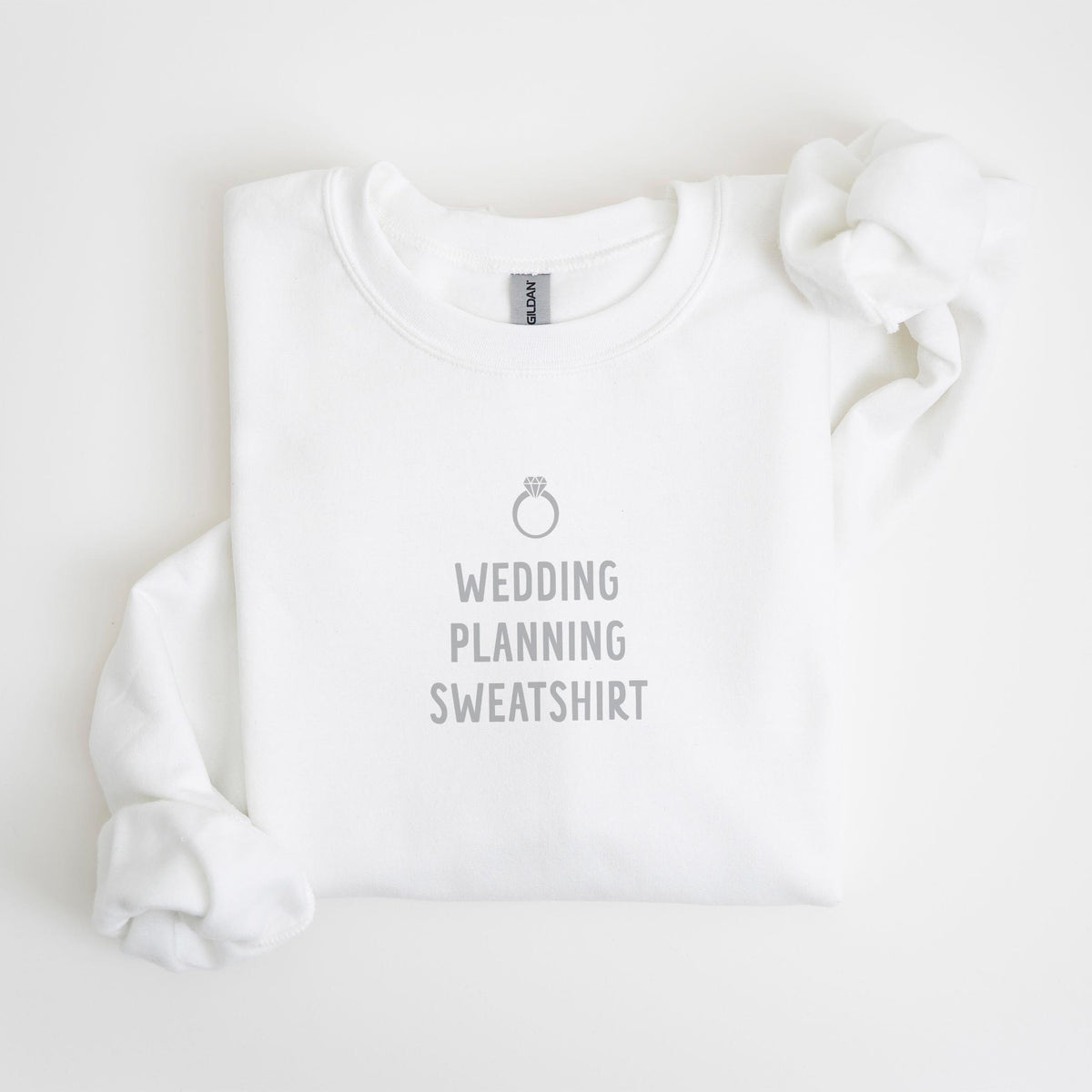Gildan Sweatshirt White-Wedding Planning Sweatshirt -4