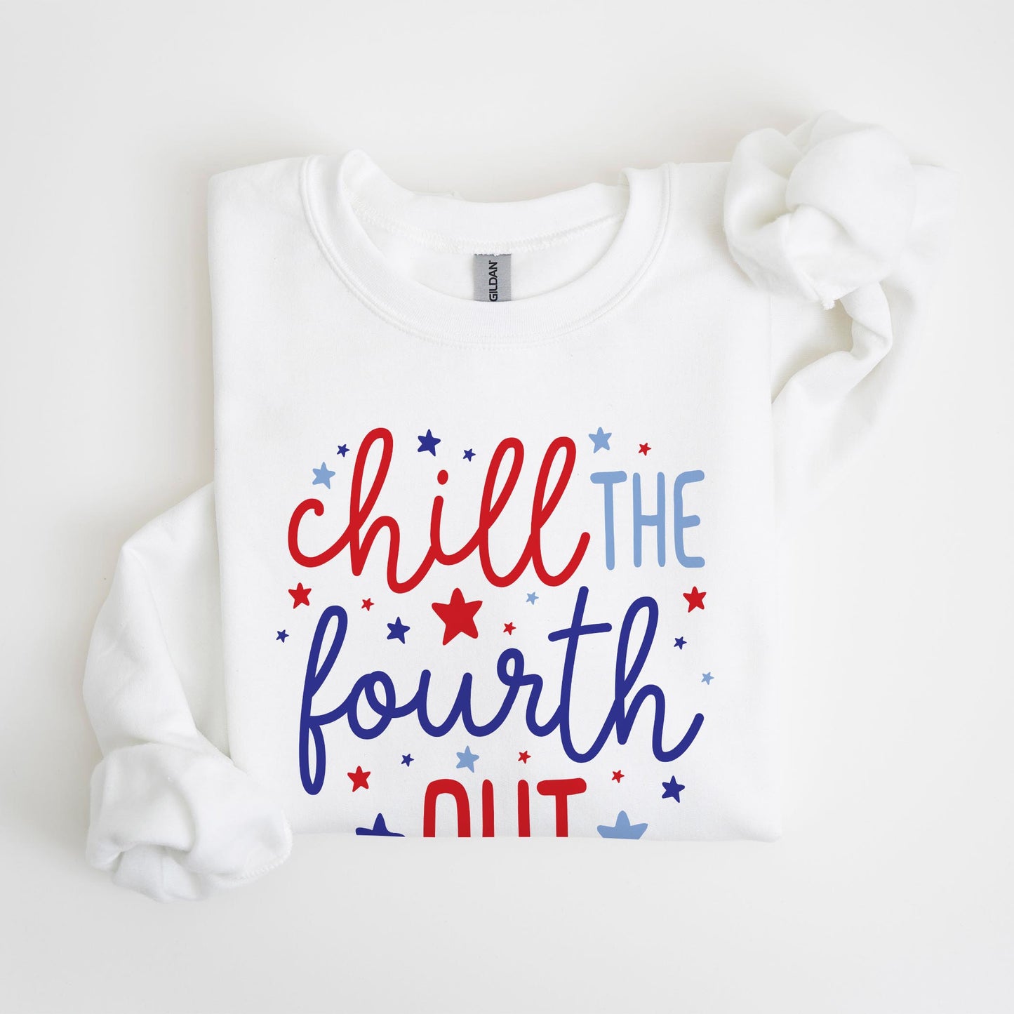 Gildan Sweatshirt White-4th of July 250th Anniversary -4