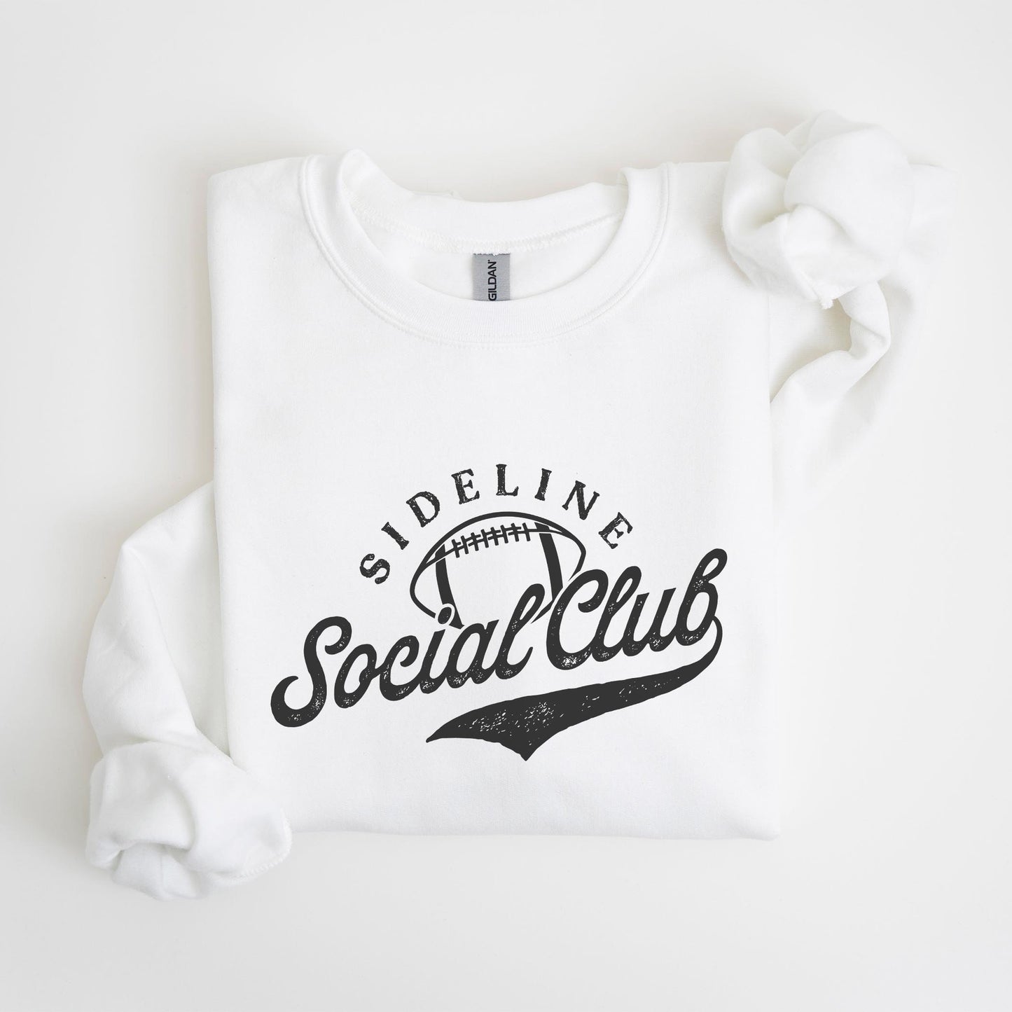 Gildan Sweatshirt White-Football Mom Sideline Social Club -4