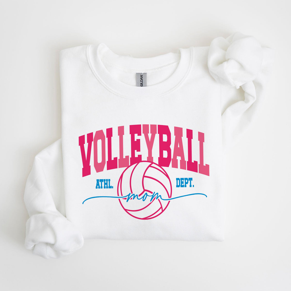 Gildan Sweatshirt White-Volleyball Mom -4
