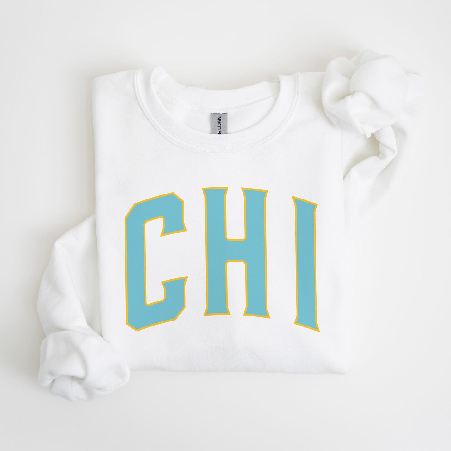 Gildan Sweatshirt White-Blue CHI Chicago