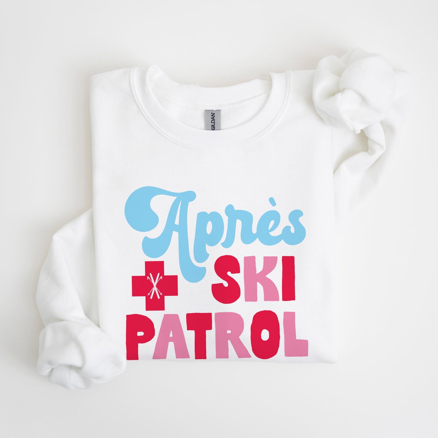 Gildan Sweatshirt White-Après Ski Patrol -4