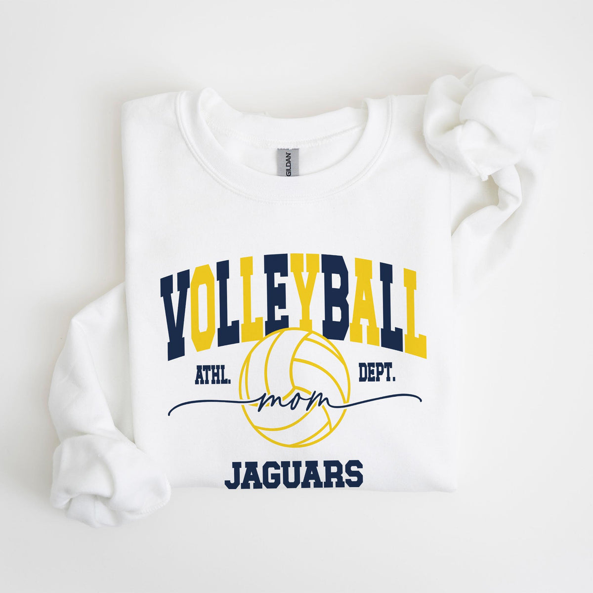 Gildan Sweatshirt White-Custom Volleyball Mom | Your Team -4