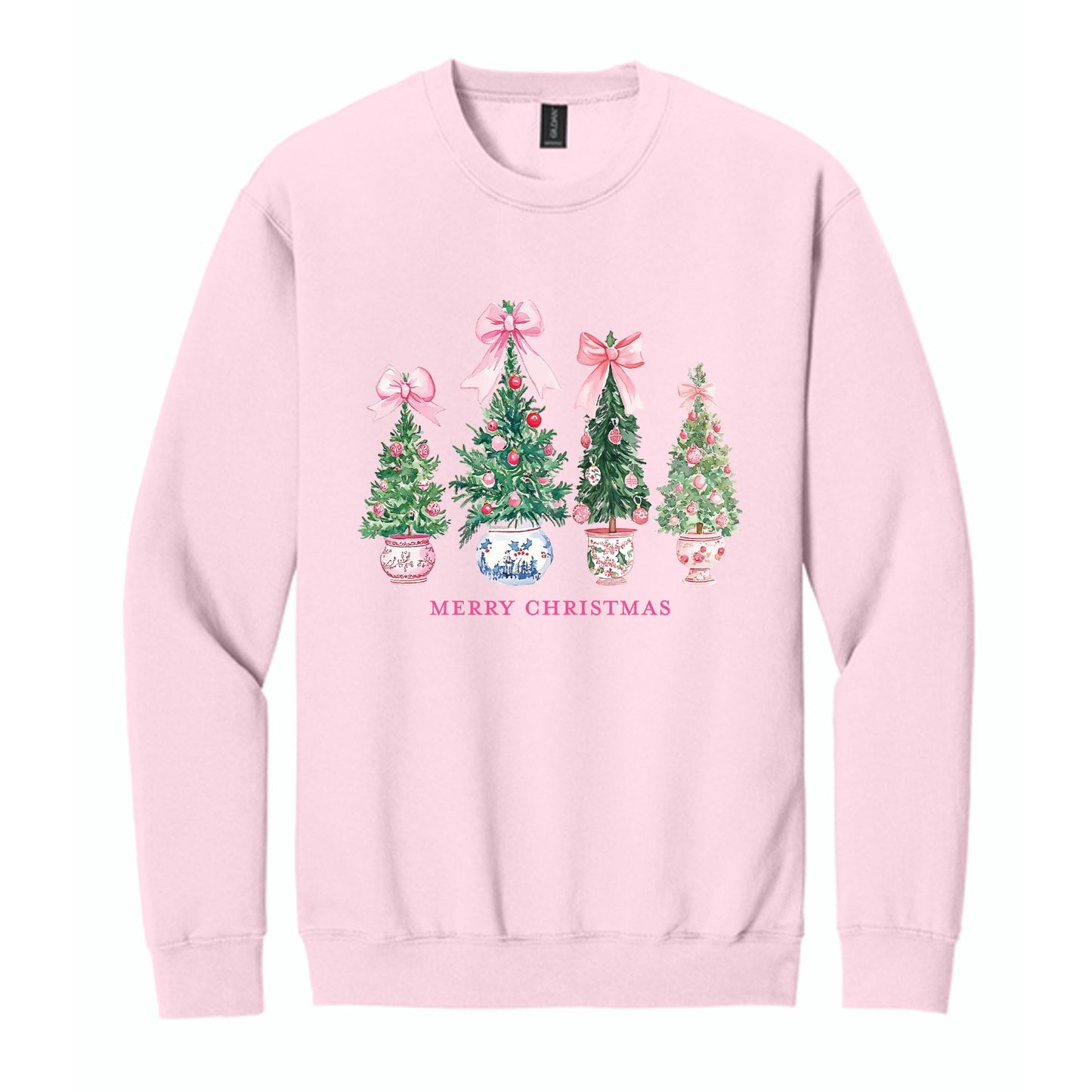 Gildan Sweatshirt Light Pink-Blush & Baubles - A Grand Millennial Christmas -0