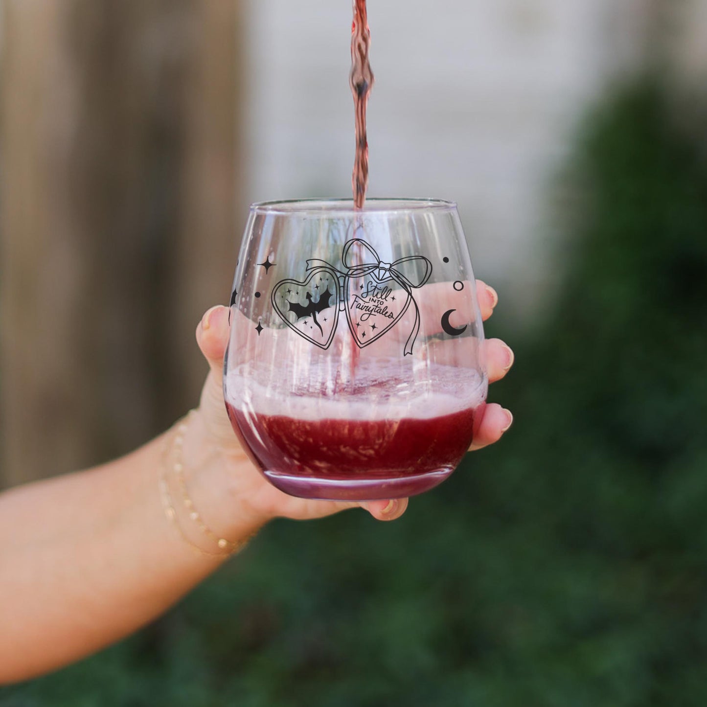 15oz Stemless Wine Glass-Still Into Fairy Tales -3